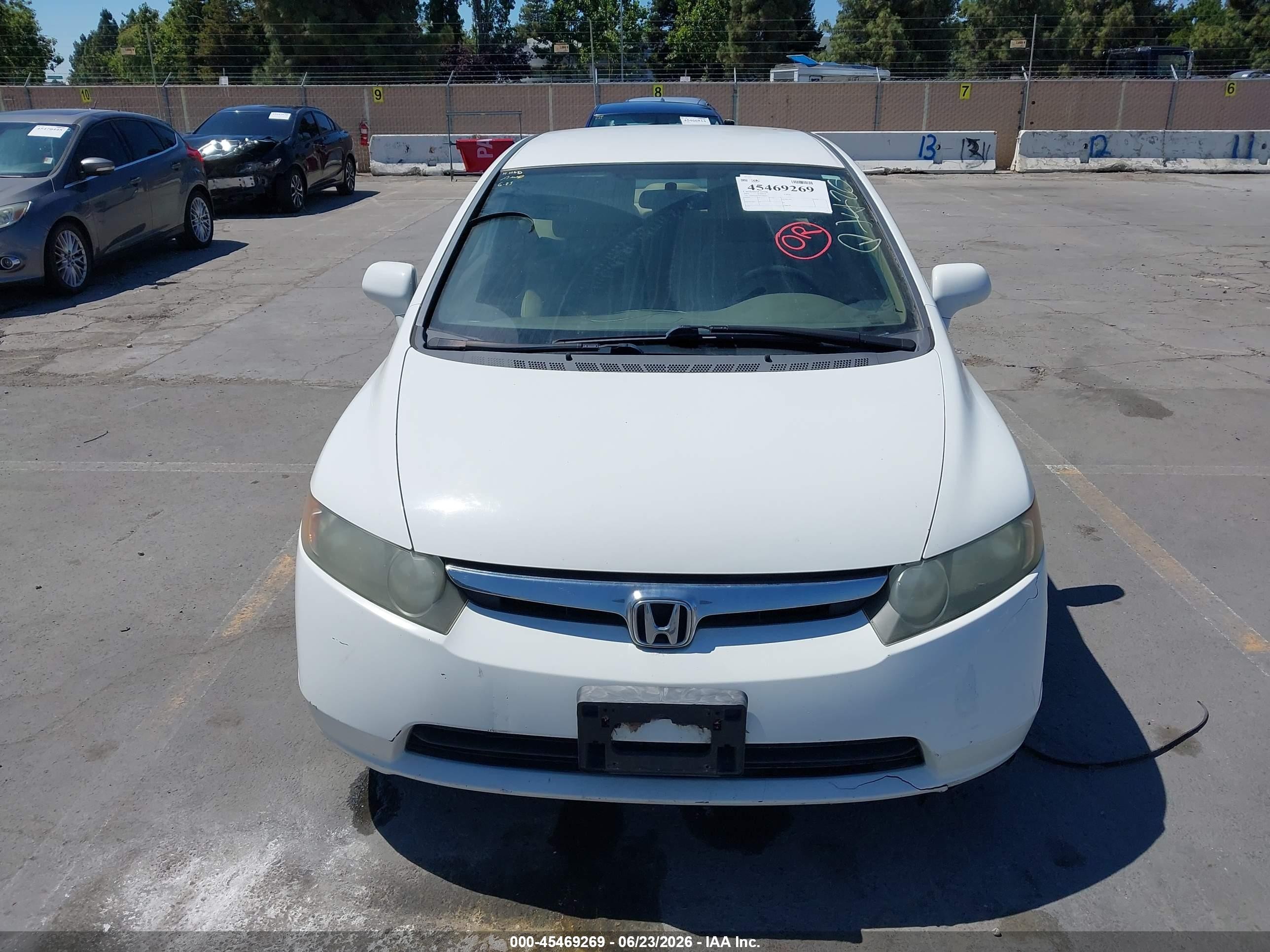 2007 Honda Civic Gx Белый vin: 1HGFA465X7L000261