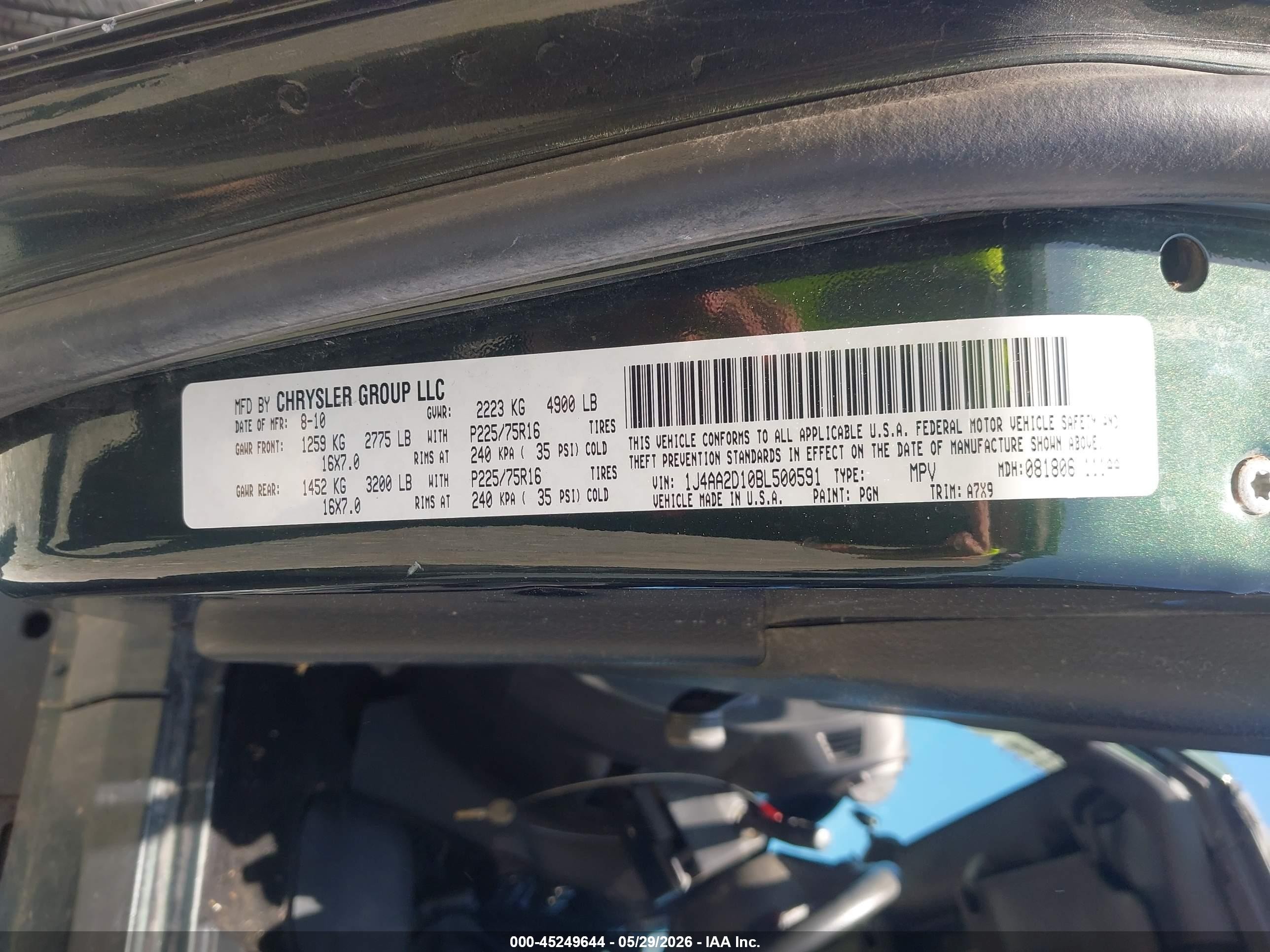 2011 Jeep Wrangler Sport Green vin: 1J4AA2D10BL500591