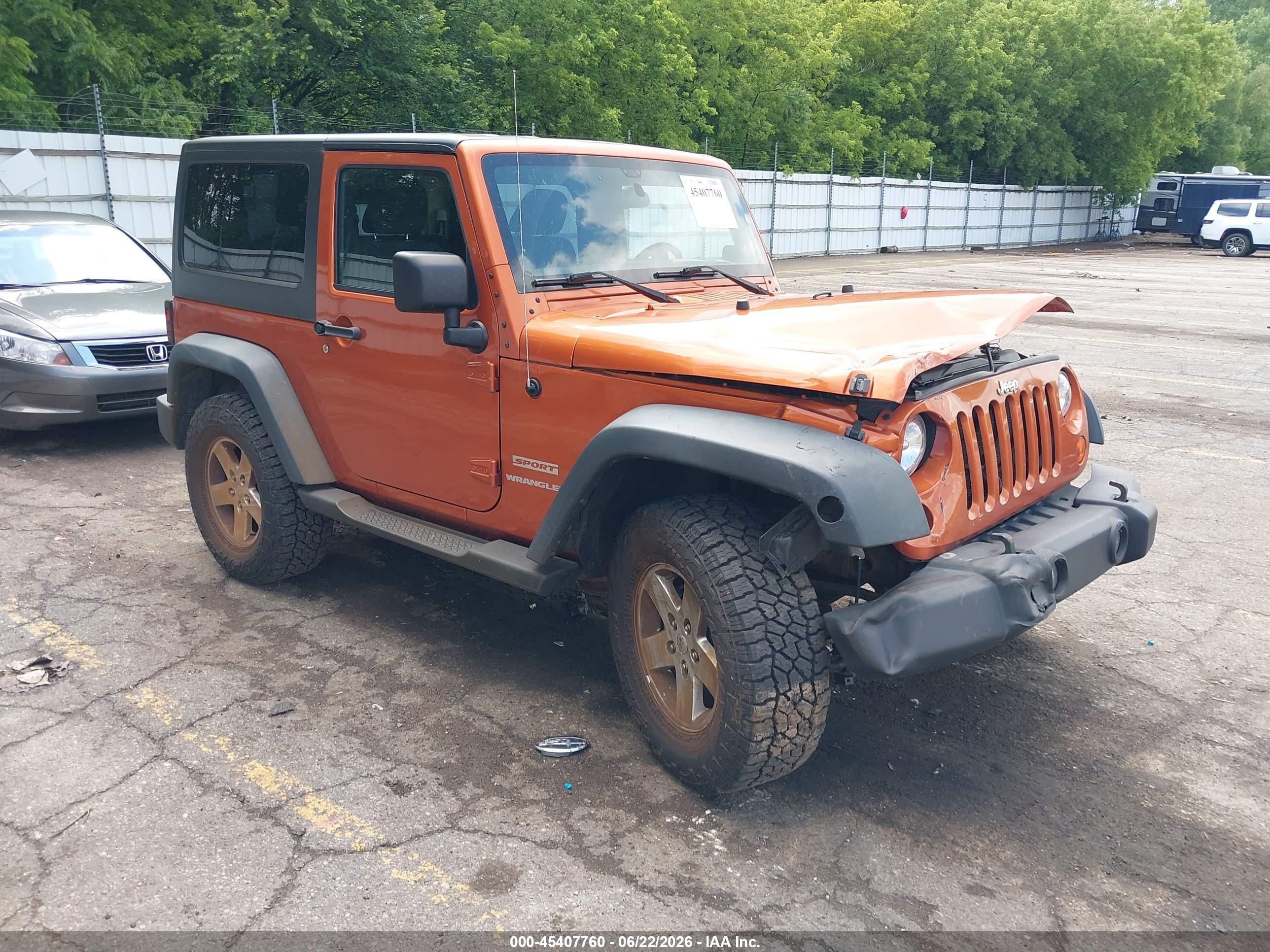 2011 Jeep Wrangler Sport Orange vin: 1J4AA2D11BL513978