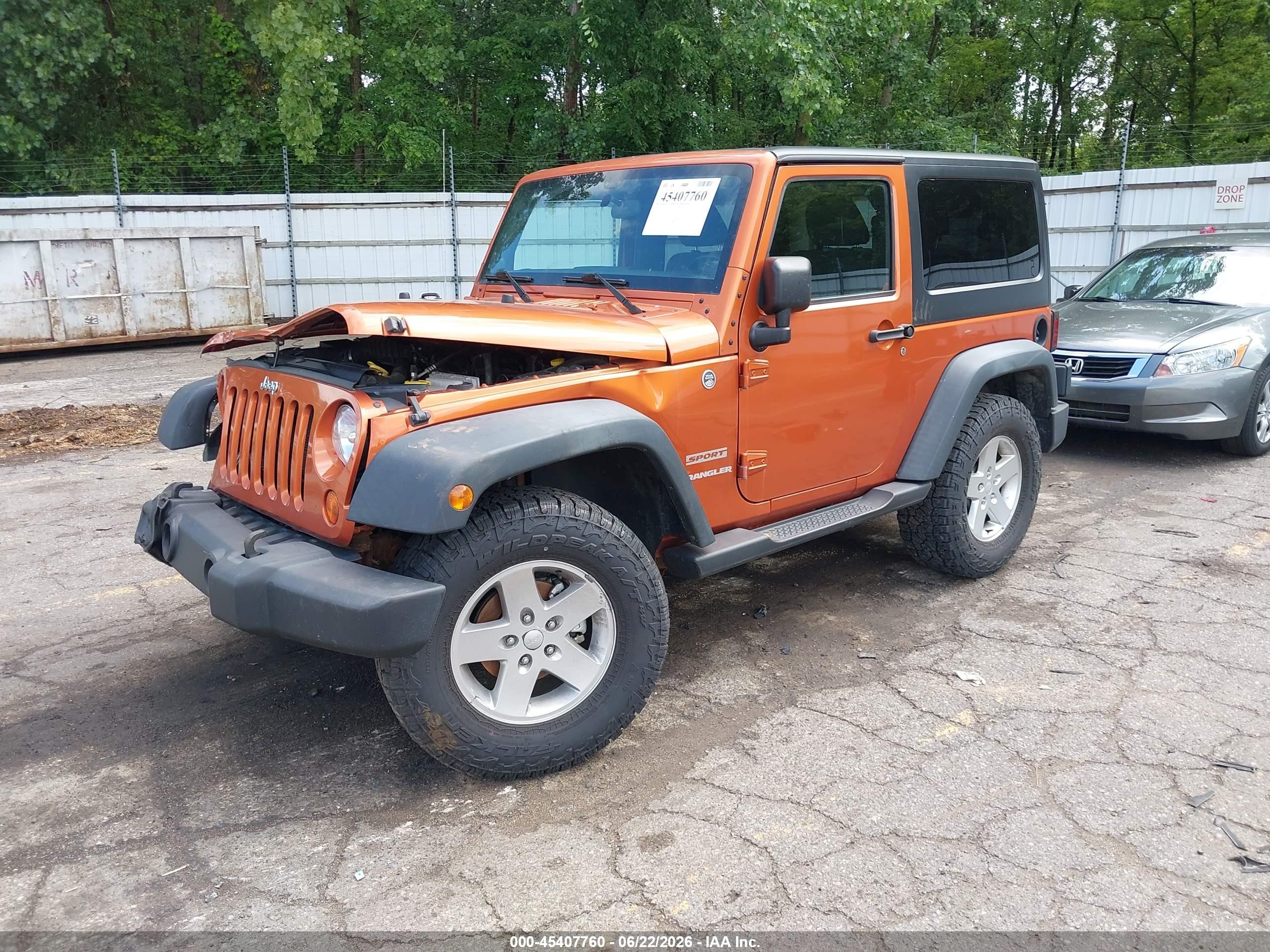 2011 Jeep Wrangler Sport Orange vin: 1J4AA2D11BL513978