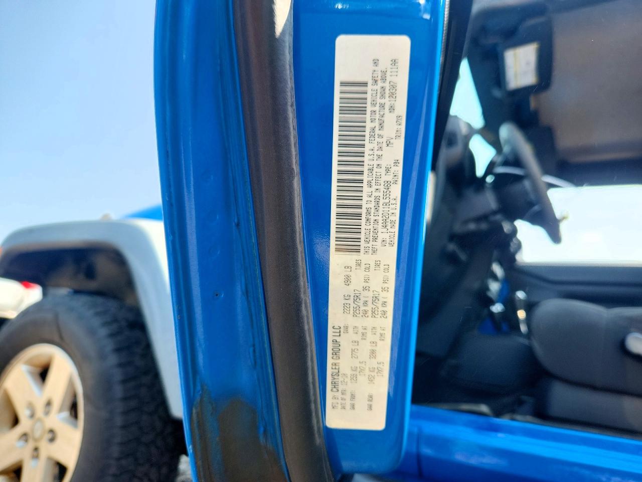 2011 Jeep Wrangler Sport Blue vin: 1J4AA2D11BL555468