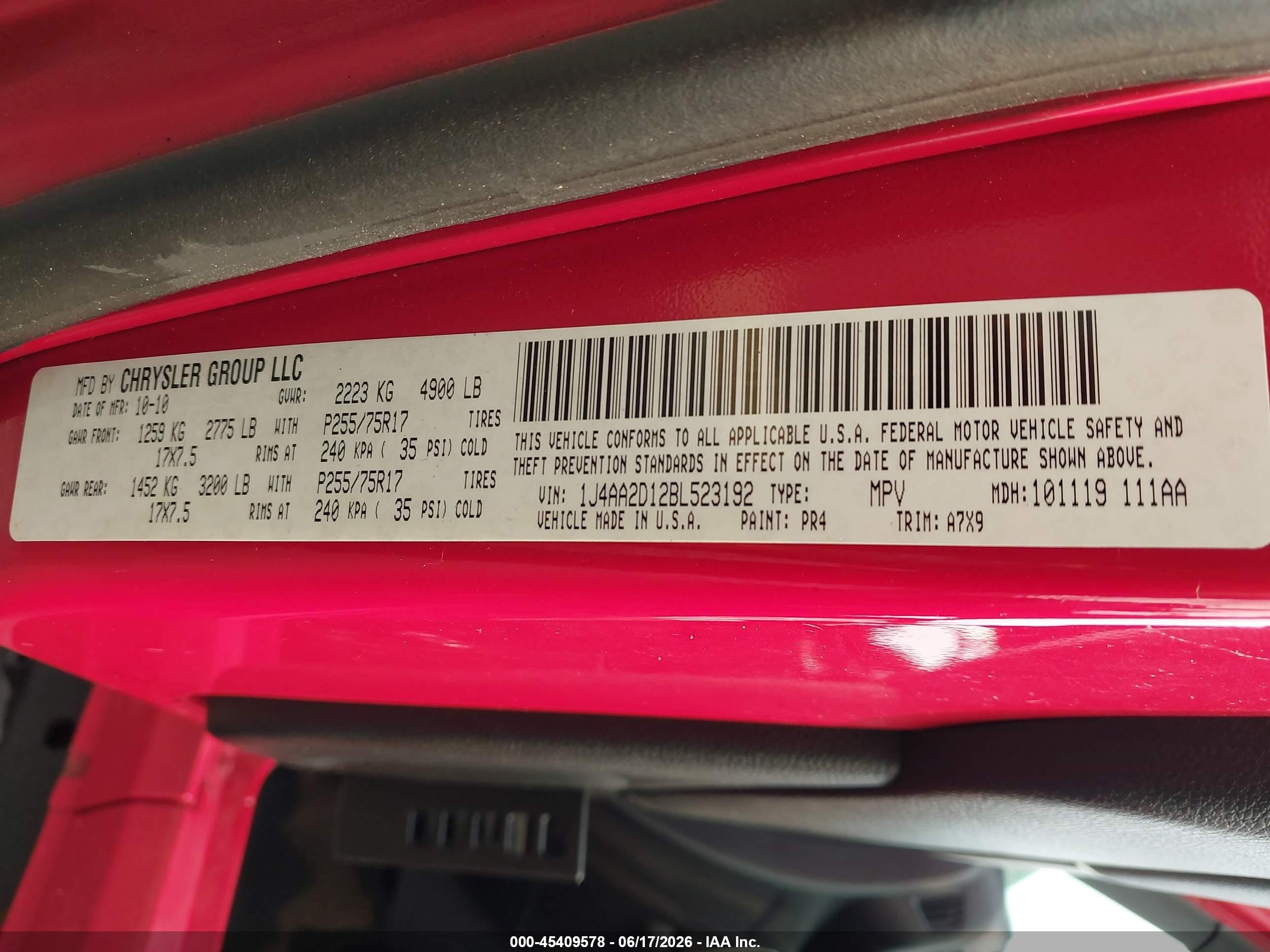 2011 Jeep Wrangler Sport Red vin: 1J4AA2D12BL523192