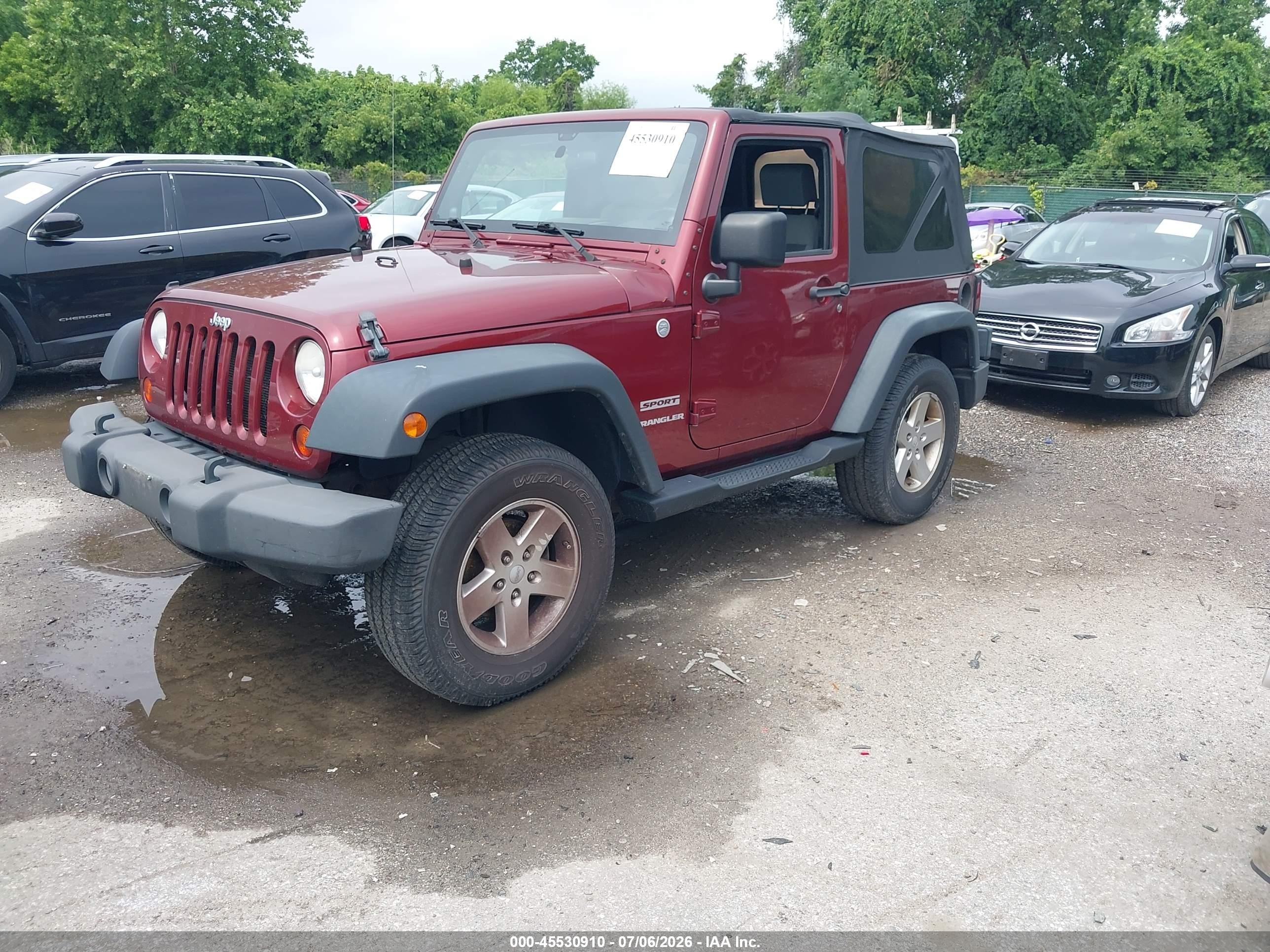 2010 Jeep Wrangler Sport Maroon vin: 1J4AA2D13AL187390