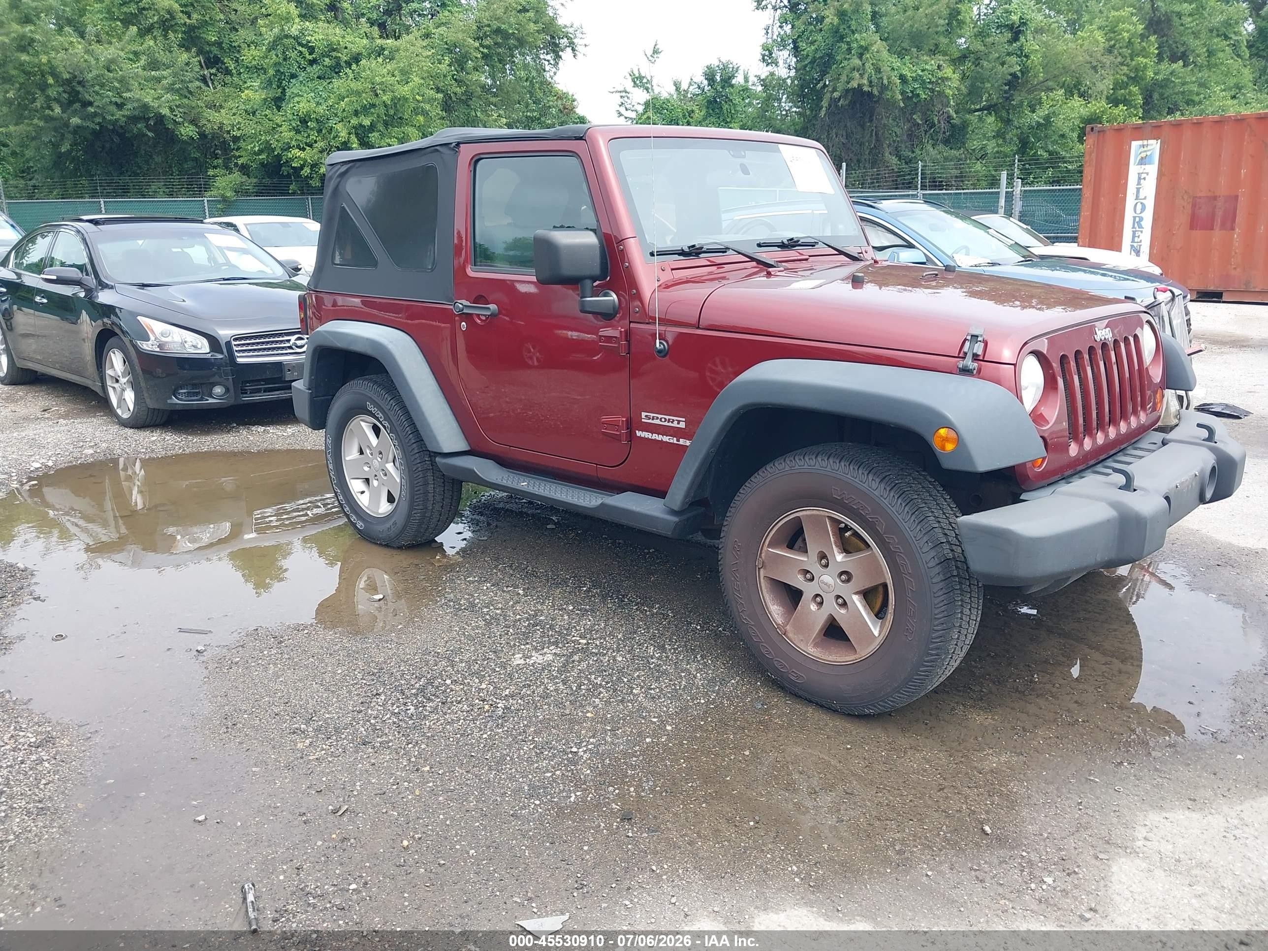 2010 Jeep Wrangler Sport Maroon vin: 1J4AA2D13AL187390