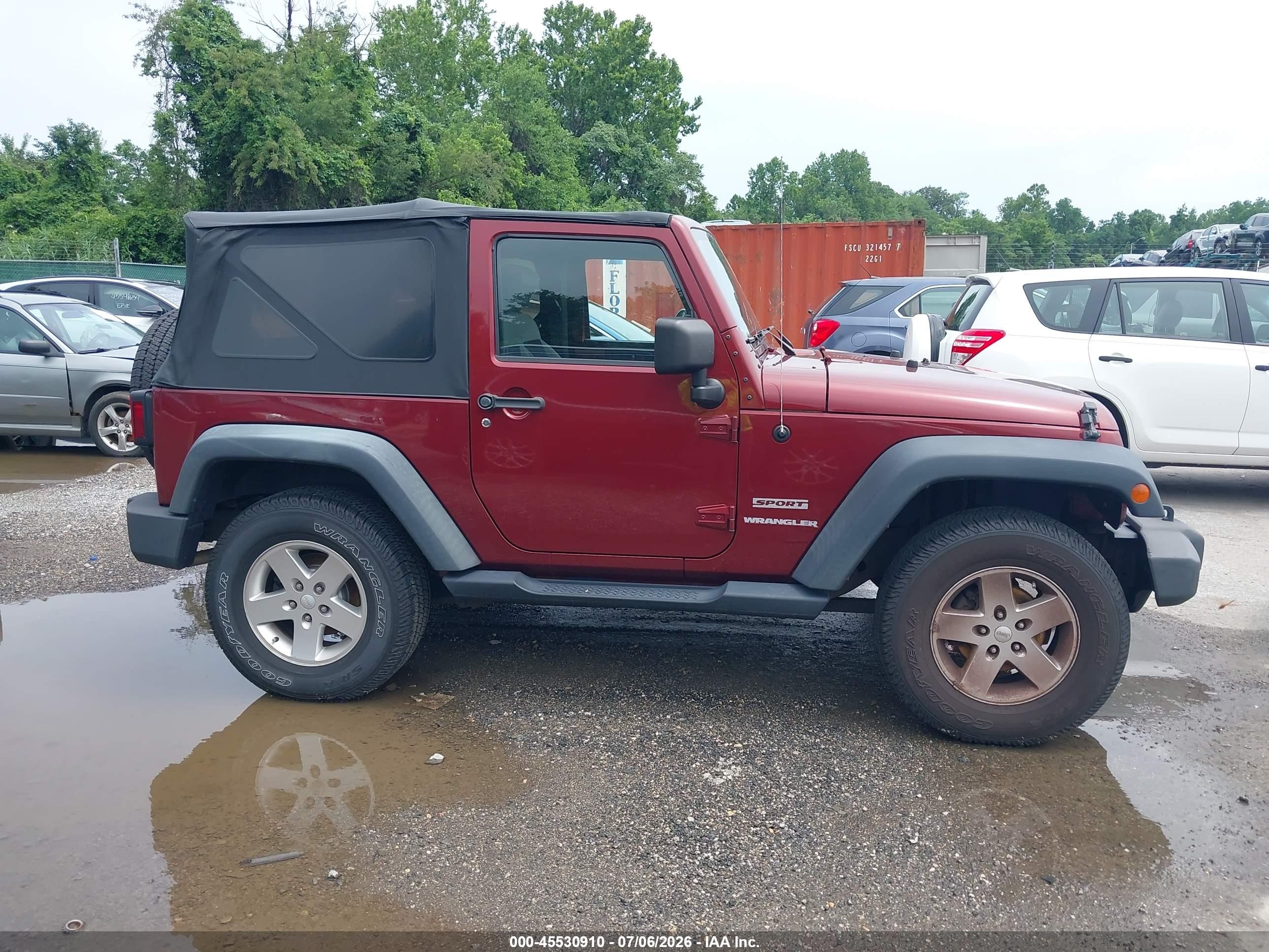 2010 Jeep Wrangler Sport Maroon vin: 1J4AA2D13AL187390