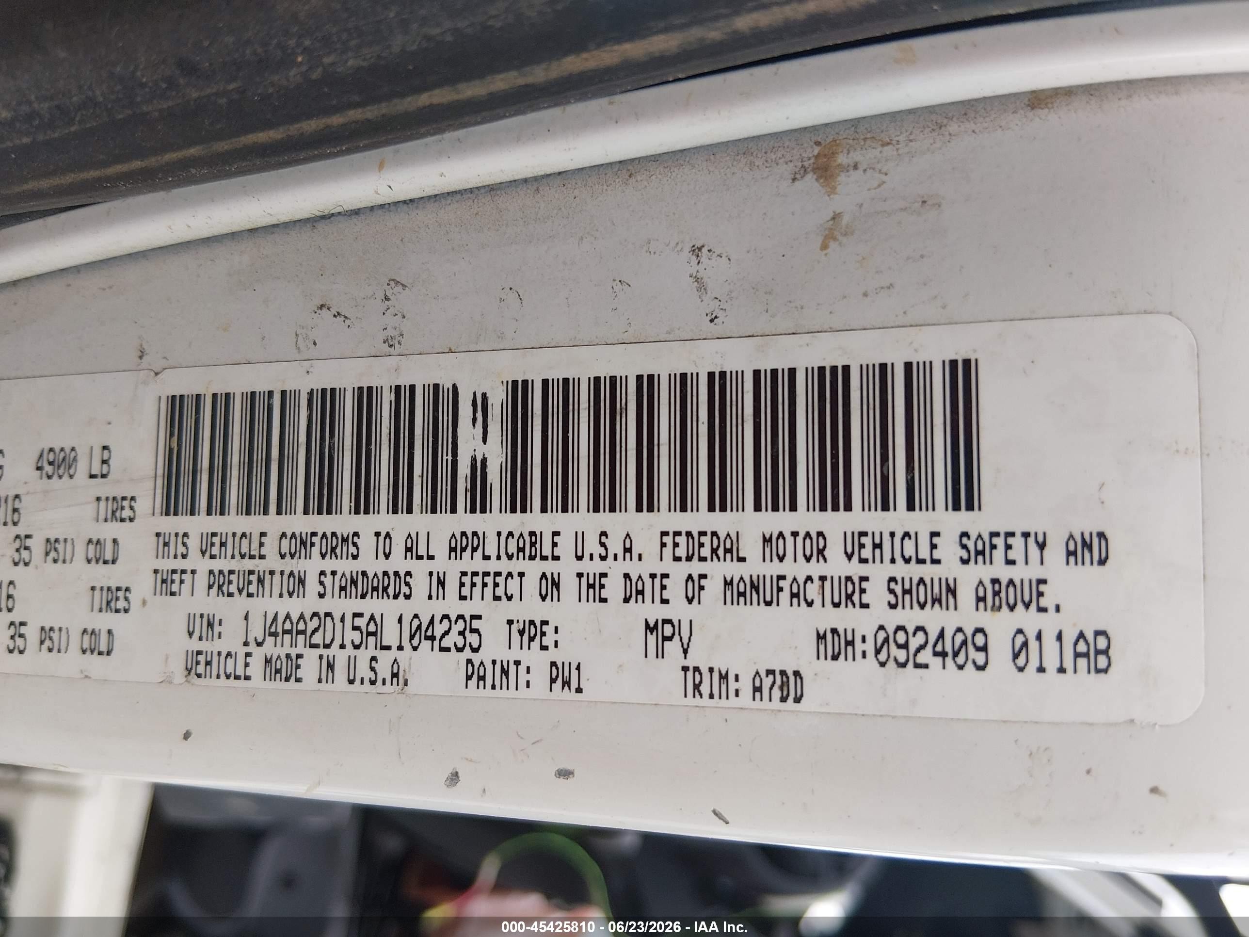 2010 Jeep Wrangler Sport White vin: 1J4AA2D15AL104235