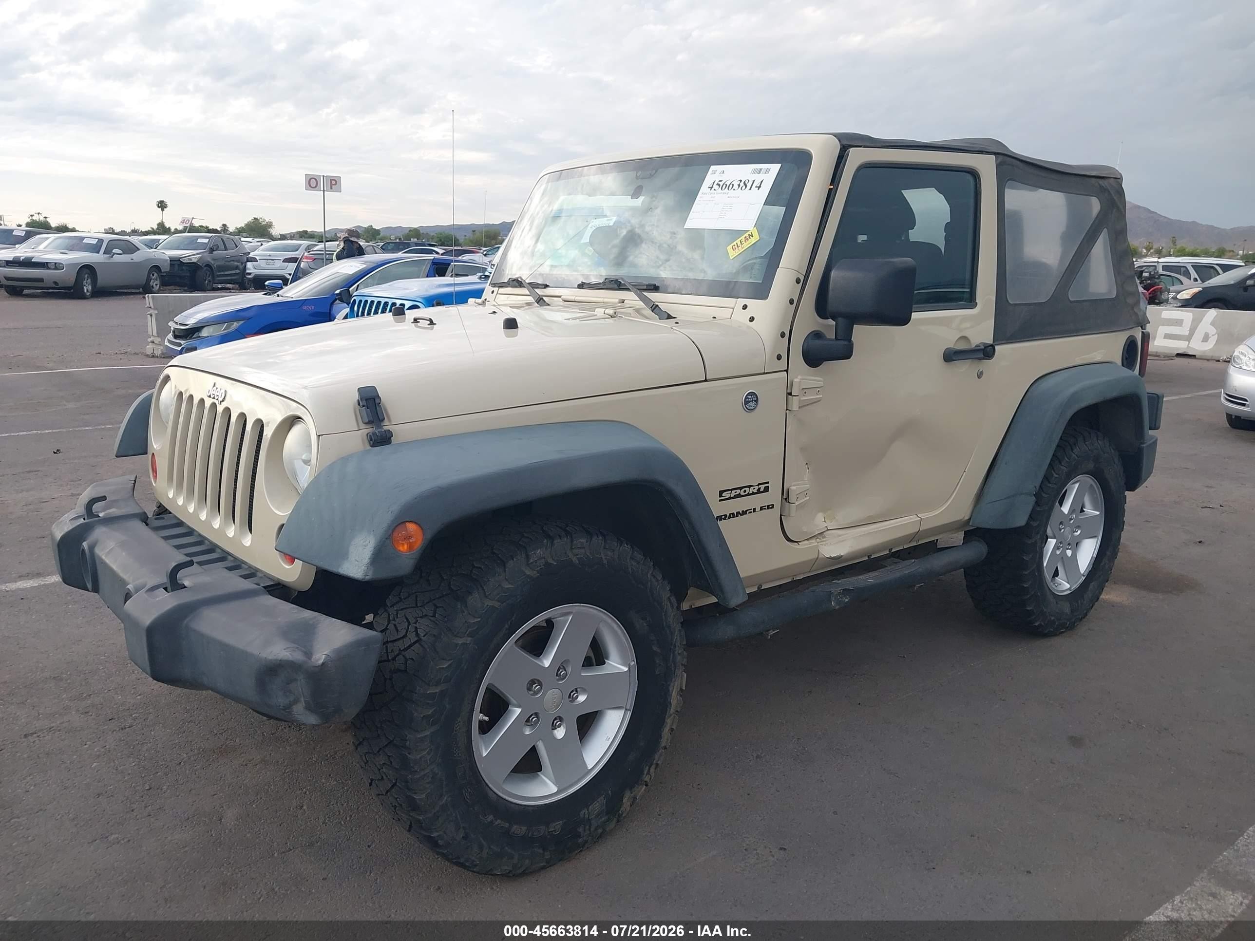 2011 Jeep Wrangler Sport Tan vin: 1J4AA2D15BL566571