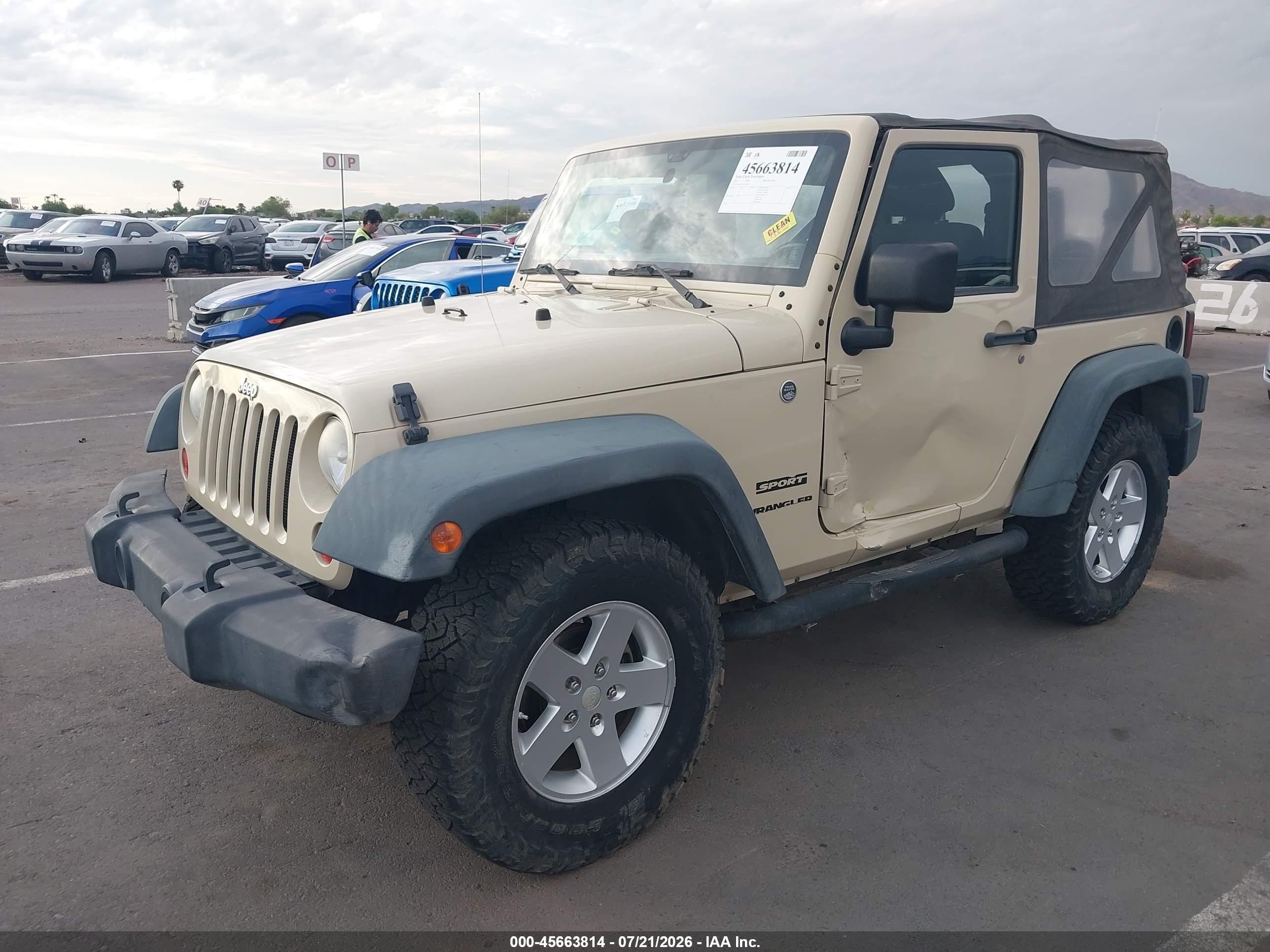 2011 Jeep Wrangler Sport Tan vin: 1J4AA2D15BL566571