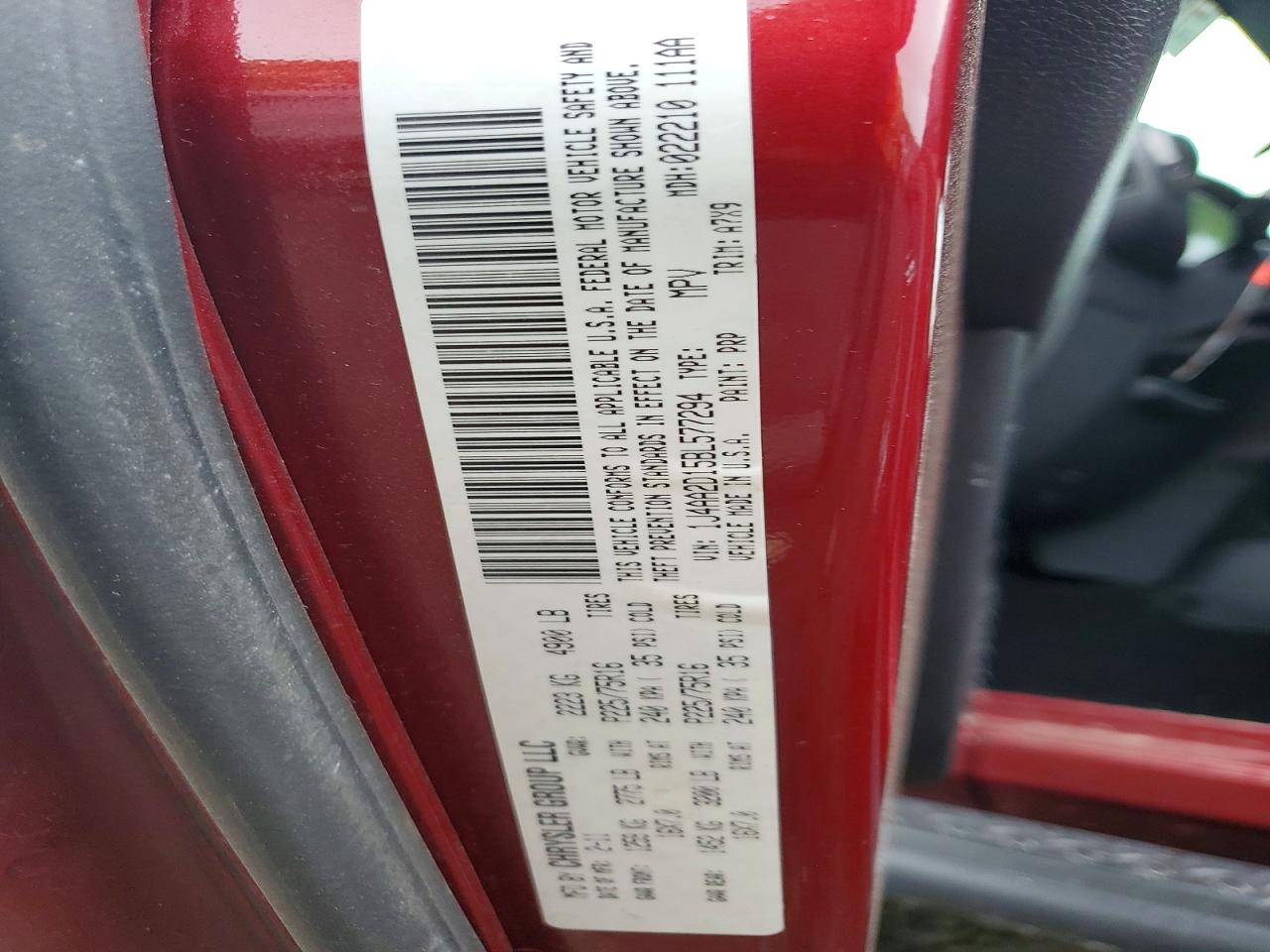 2011 Jeep Wrangler Sport Red vin: 1J4AA2D15BL577294