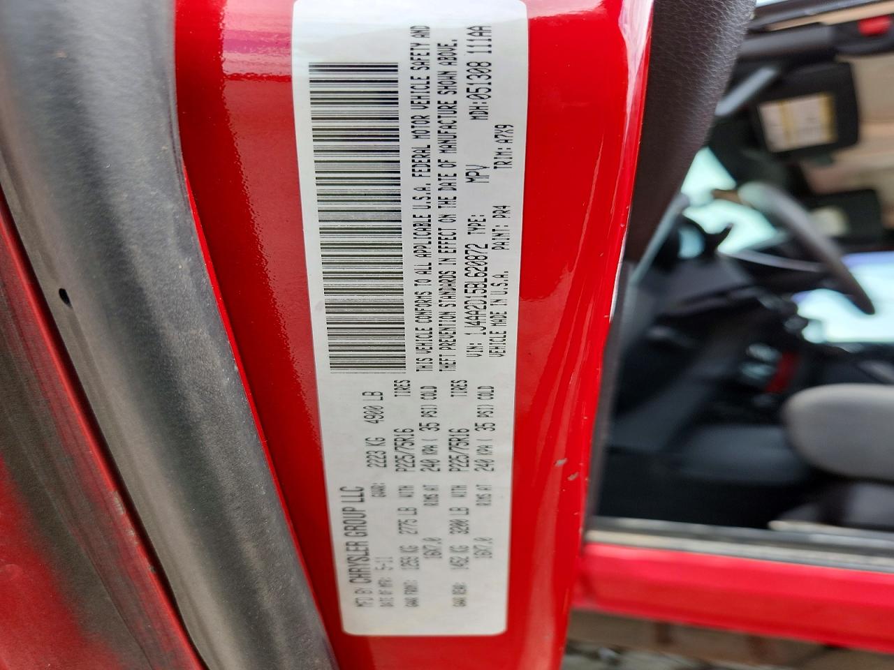 2011 Jeep Wrangler Sport Red vin: 1J4AA2D15BL620872