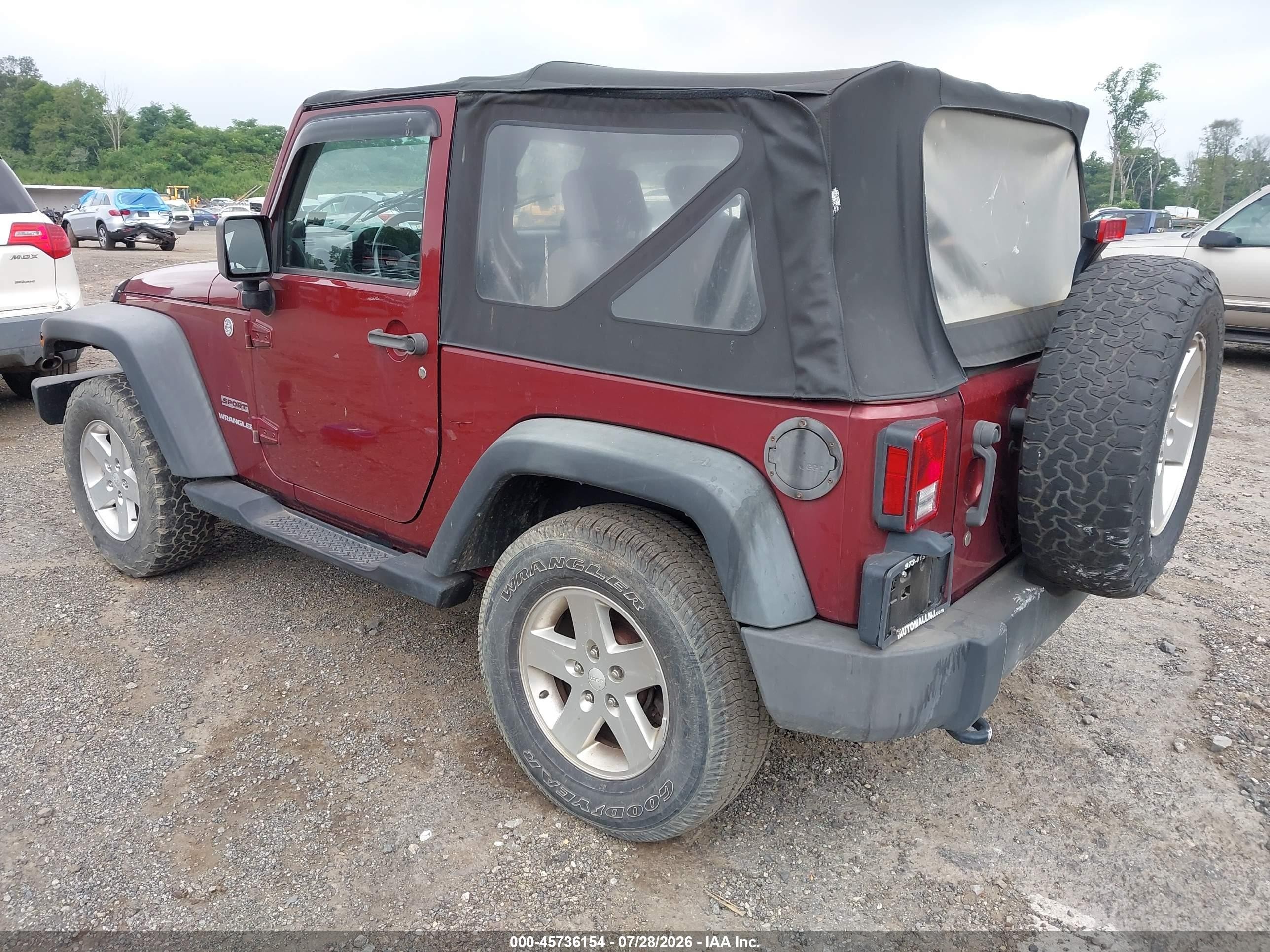 2010 Jeep Wrangler Sport Красный vin: 1J4AA2D16AL212430