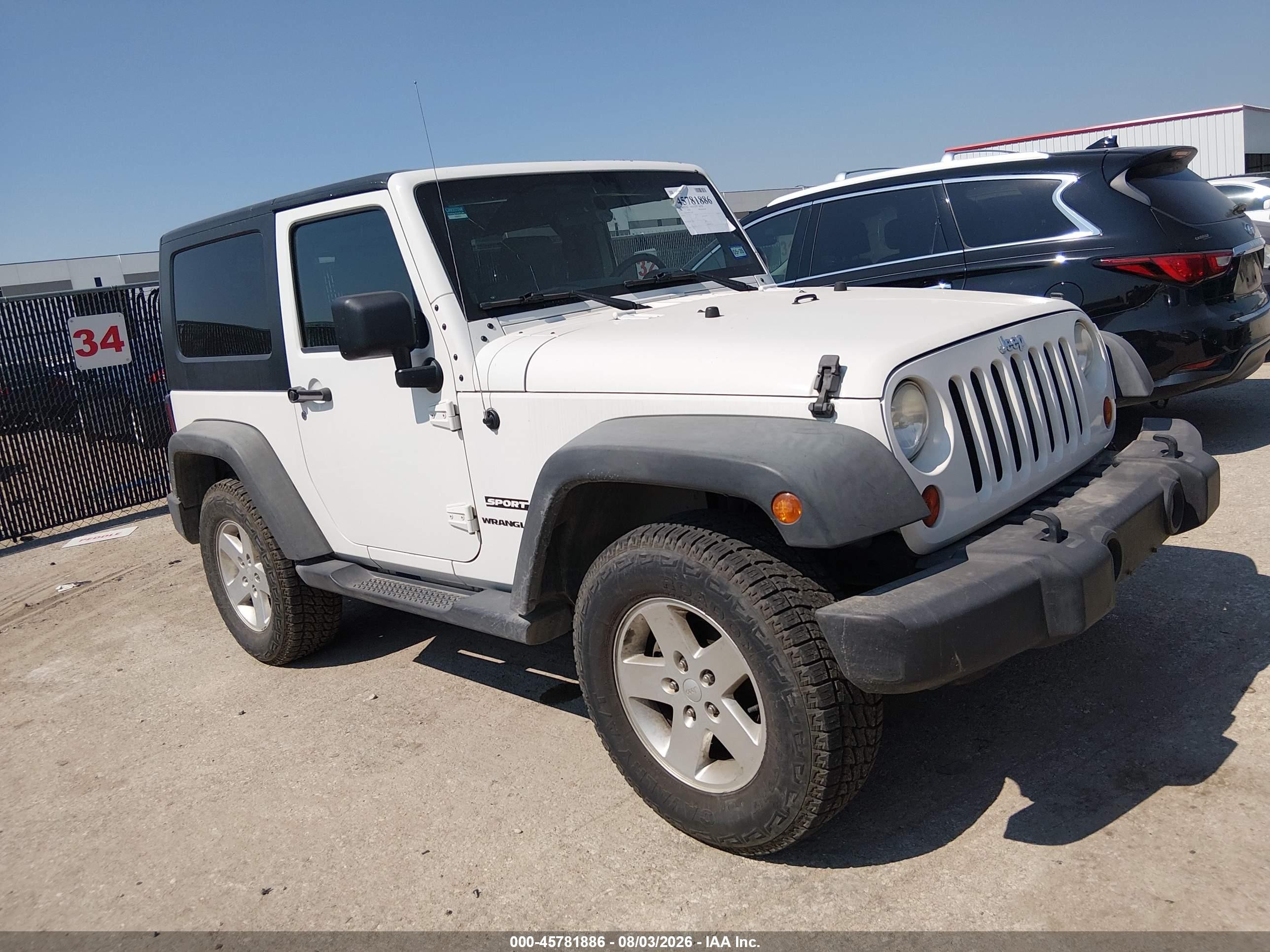 2010 Jeep Wrangler Sport White vin: 1J4AA2D16AL225209