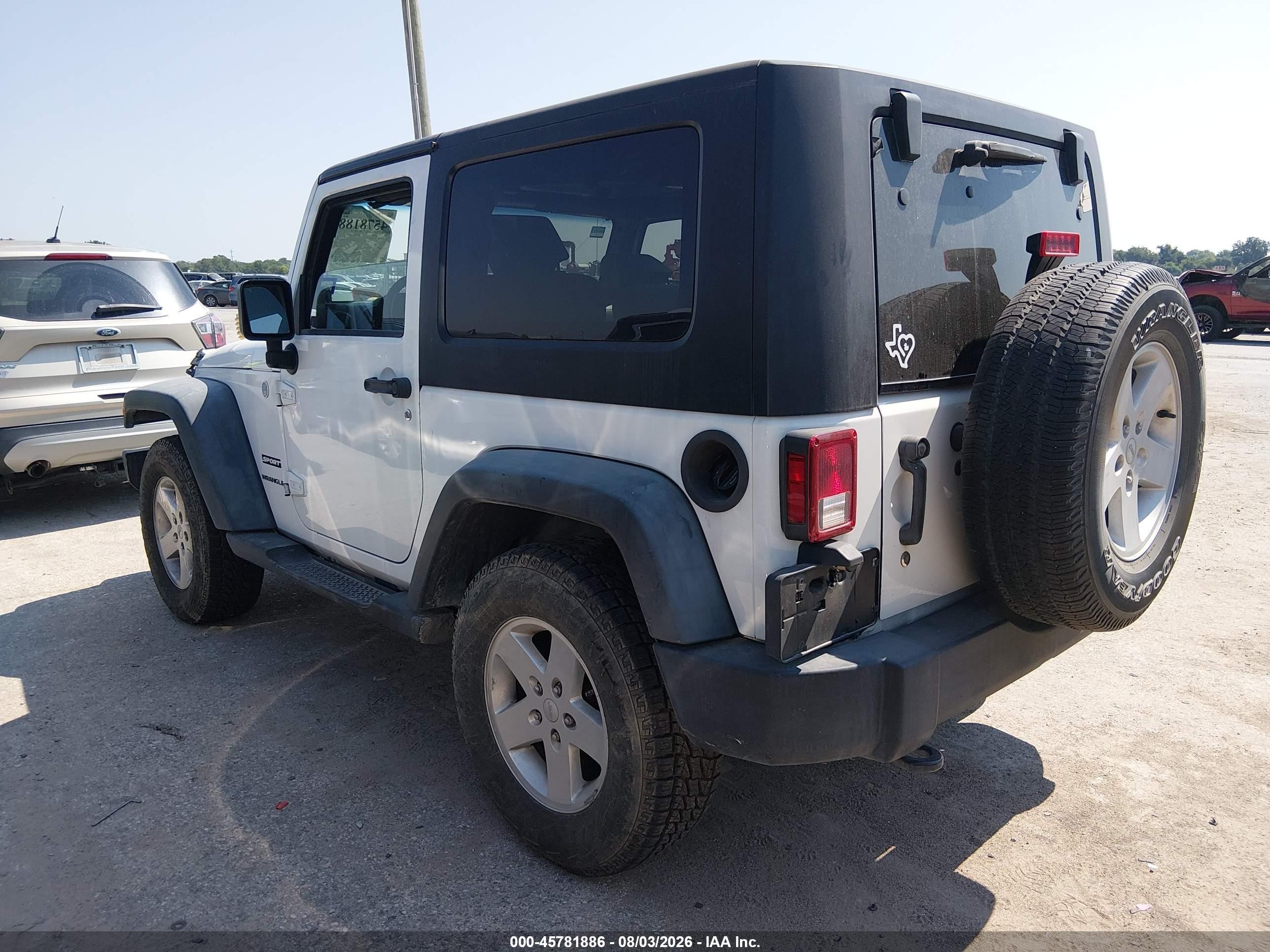 2010 Jeep Wrangler Sport White vin: 1J4AA2D16AL225209