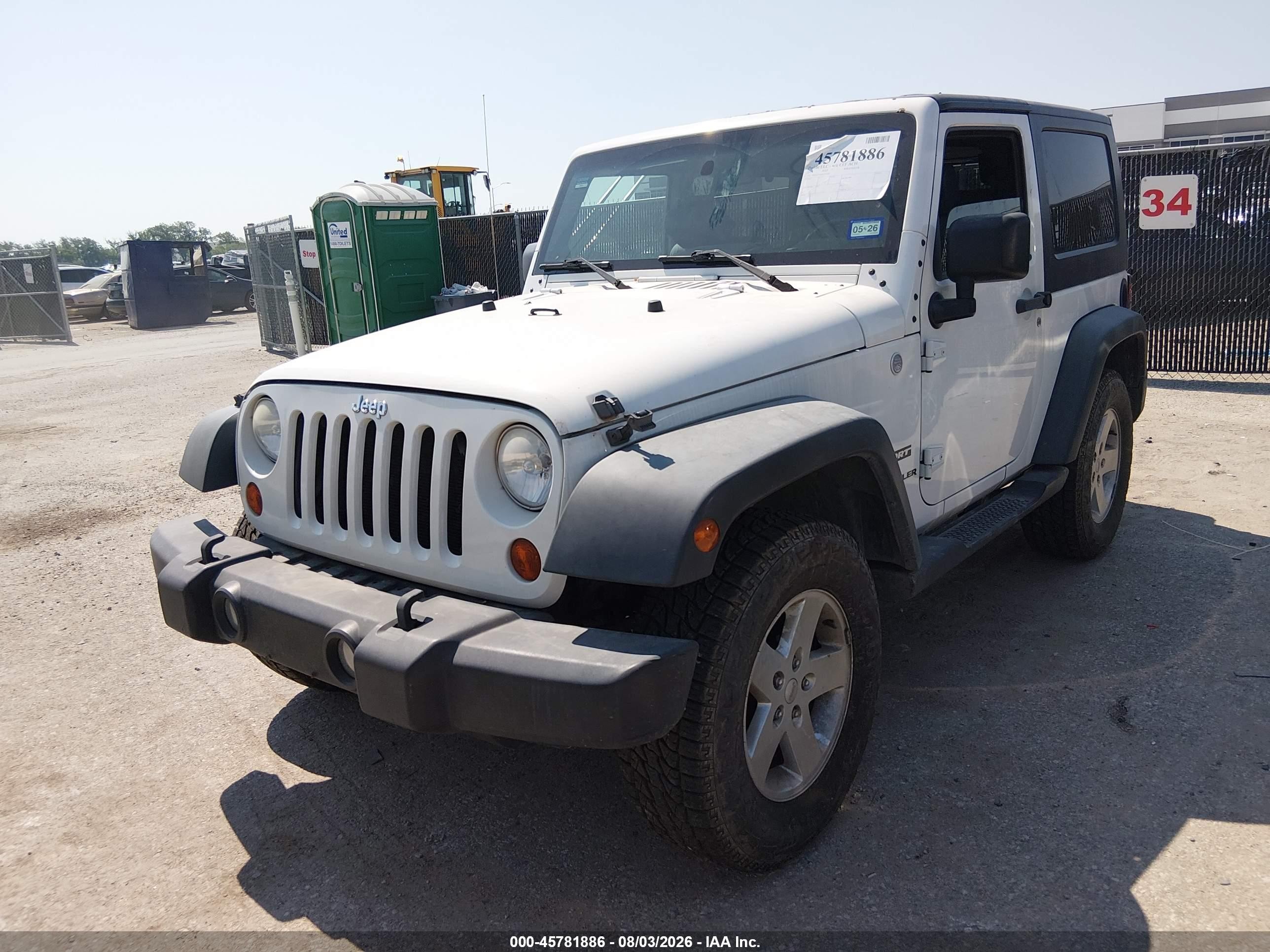 2010 Jeep Wrangler Sport White vin: 1J4AA2D16AL225209