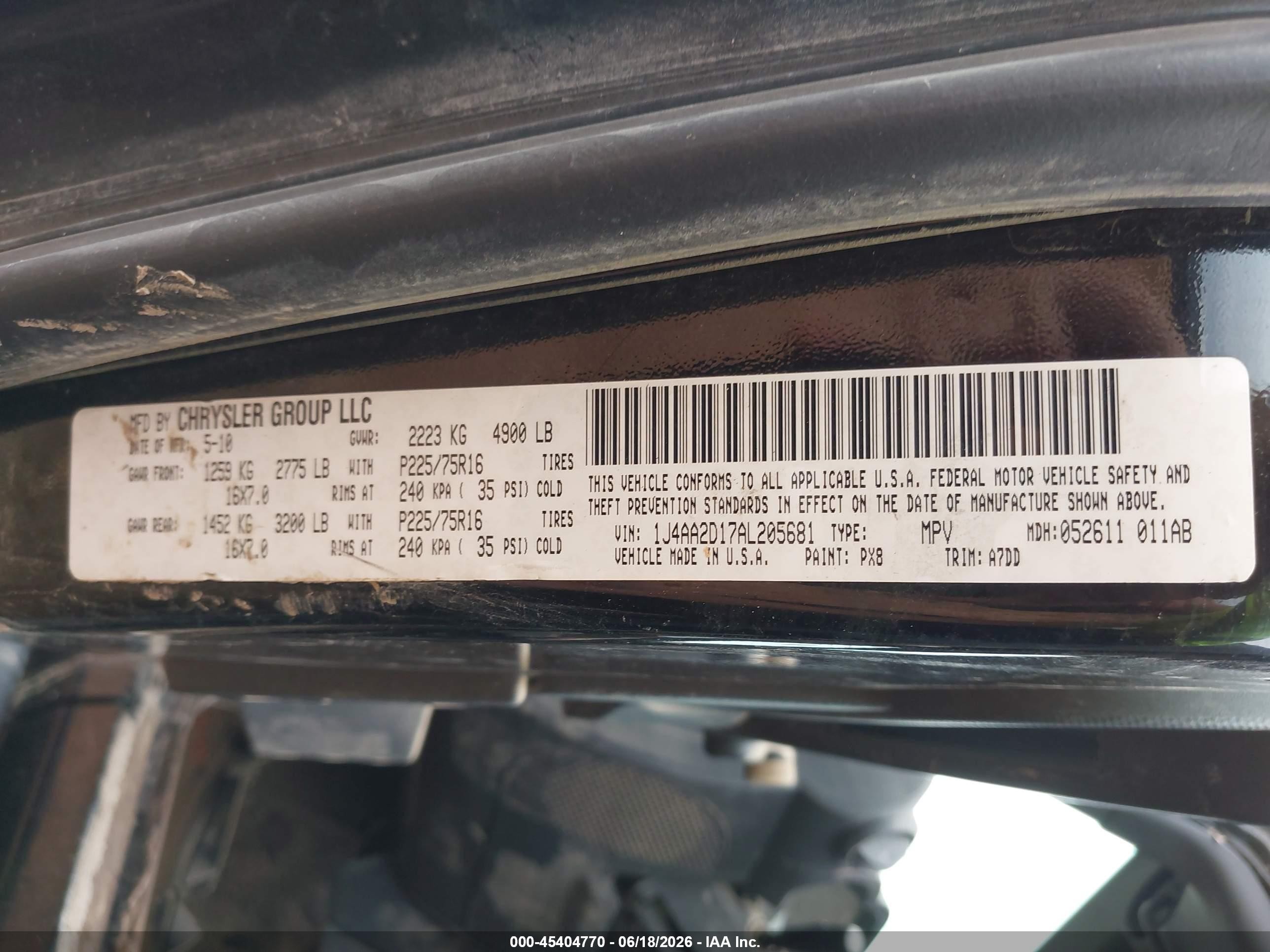 2010 Jeep Wrangler Sport Черный vin: 1J4AA2D17AL205681