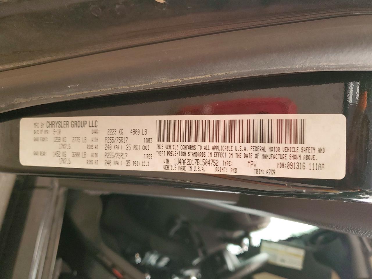 2011 Jeep Wrangler Sport Черный vin: 1J4AA2D17BL504752