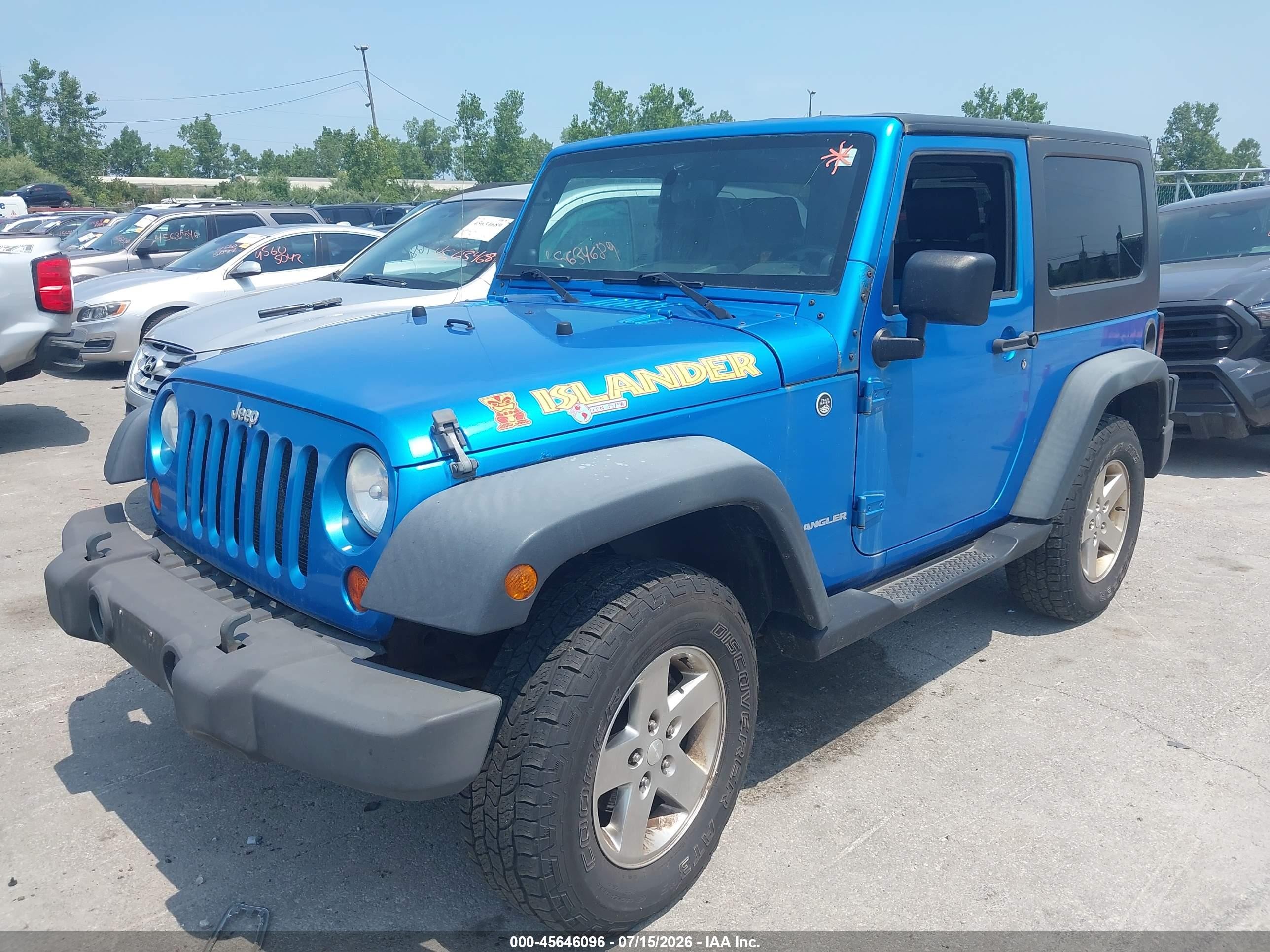 2010 Jeep Wrangler Sport Blue vin: 1J4AA2D18AL165093