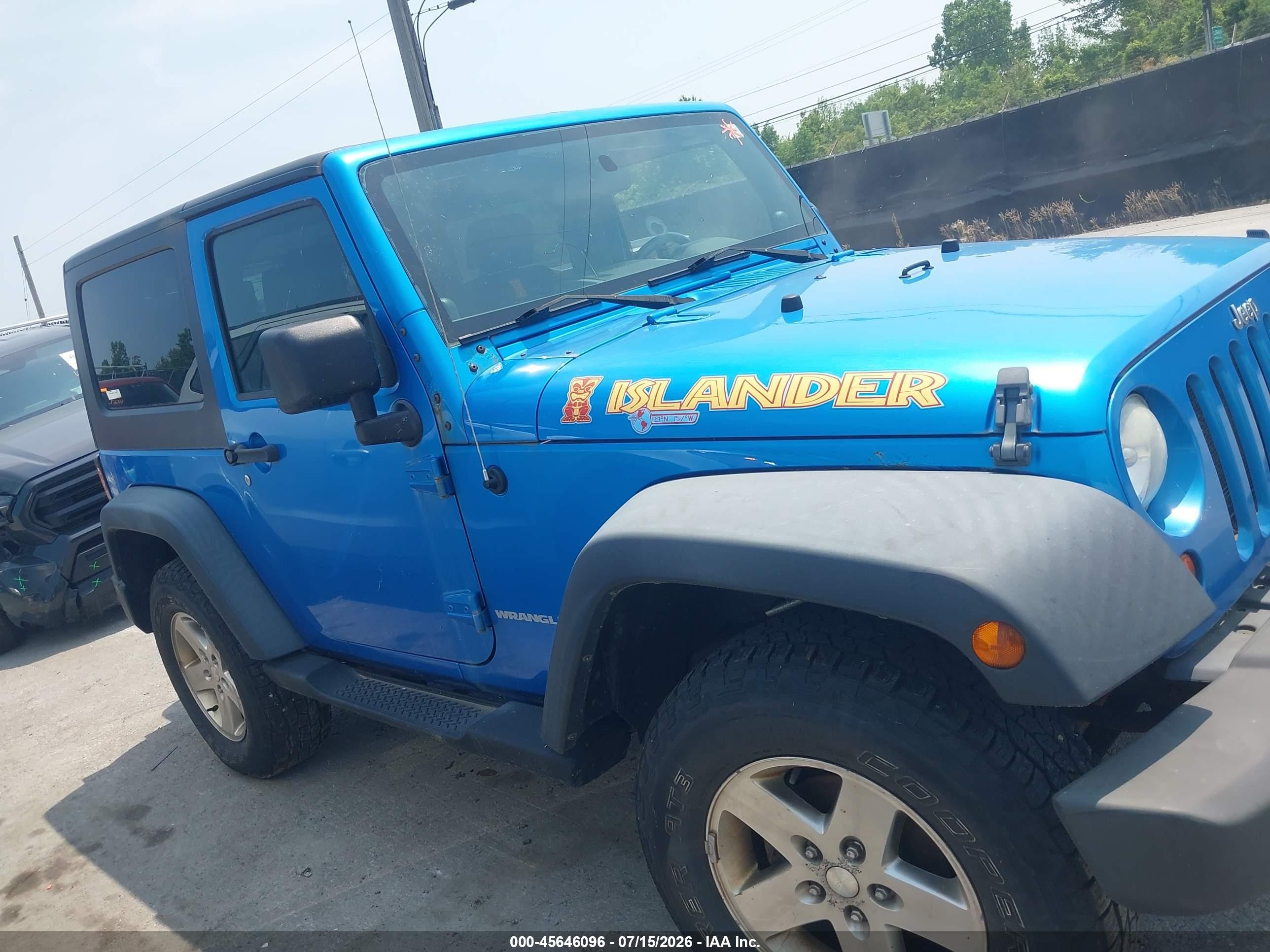 2010 Jeep Wrangler Sport Blue vin: 1J4AA2D18AL165093