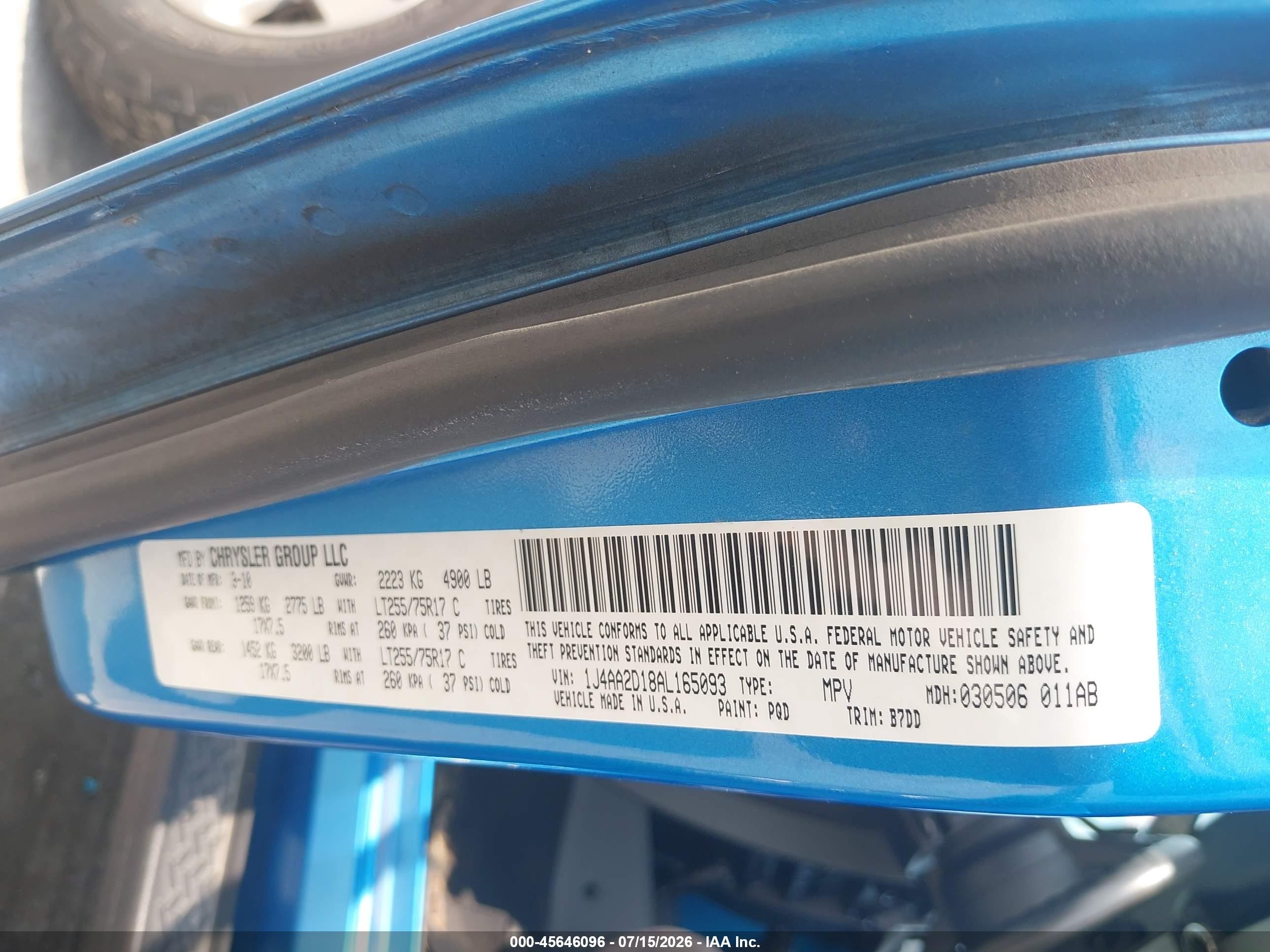 2010 Jeep Wrangler Sport Blue vin: 1J4AA2D18AL165093