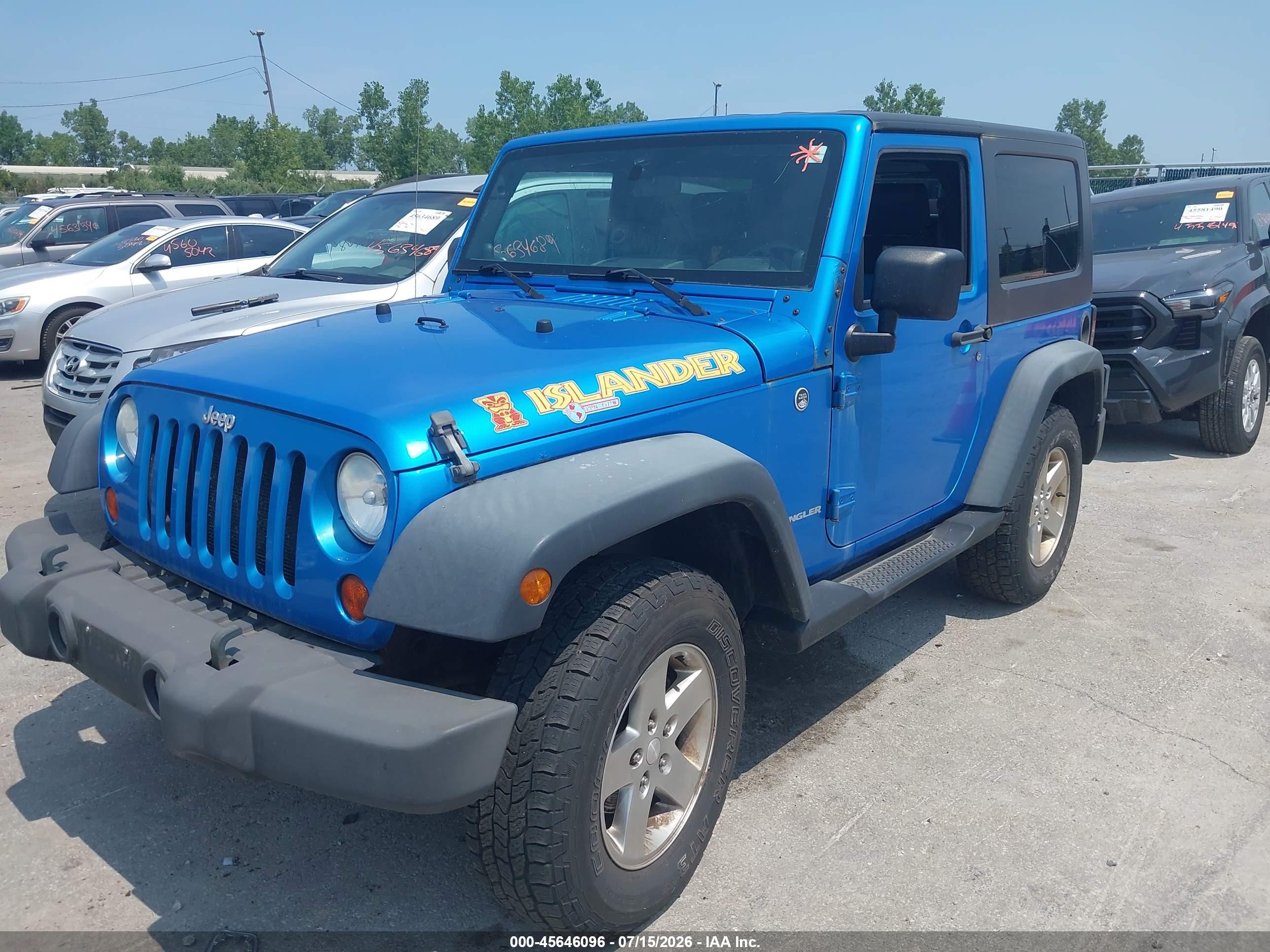 2010 Jeep Wrangler Sport Blue vin: 1J4AA2D18AL165093