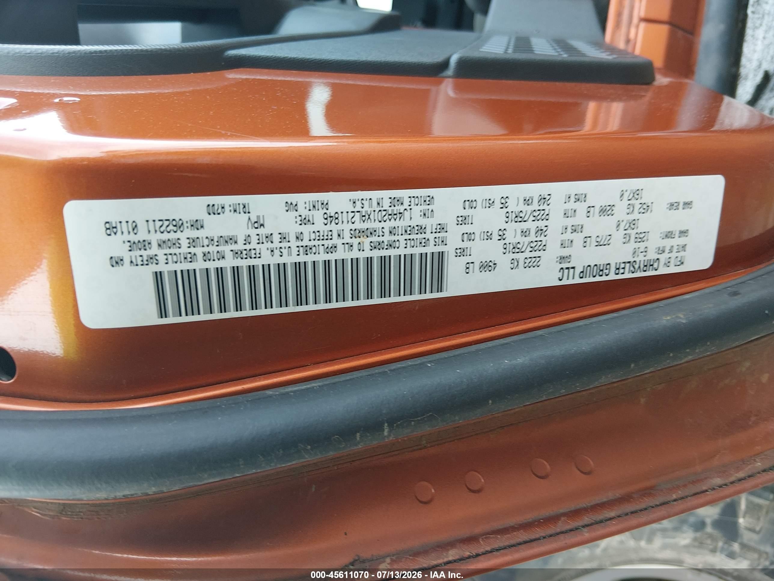 2010 Jeep Wrangler Sport Orange vin: 1J4AA2D1XAL211846