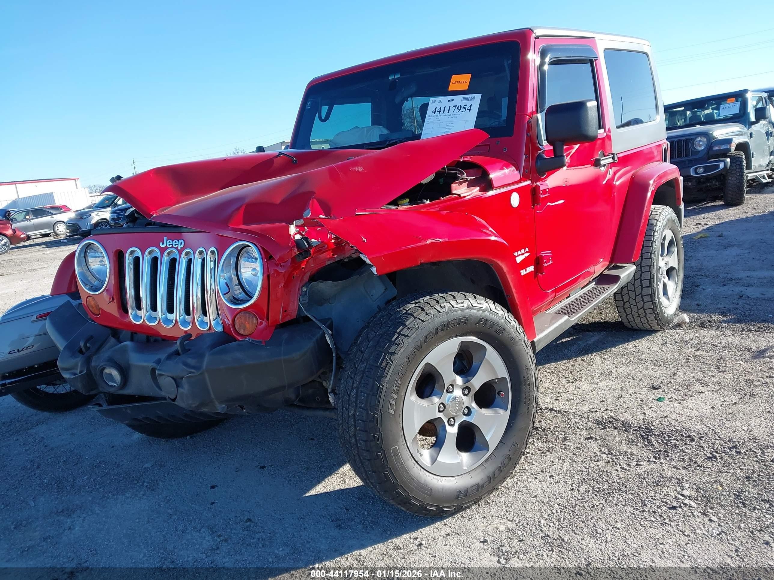 2010 Jeep Wrangler Sahara Red vin: 1J4AA5D13AL230160