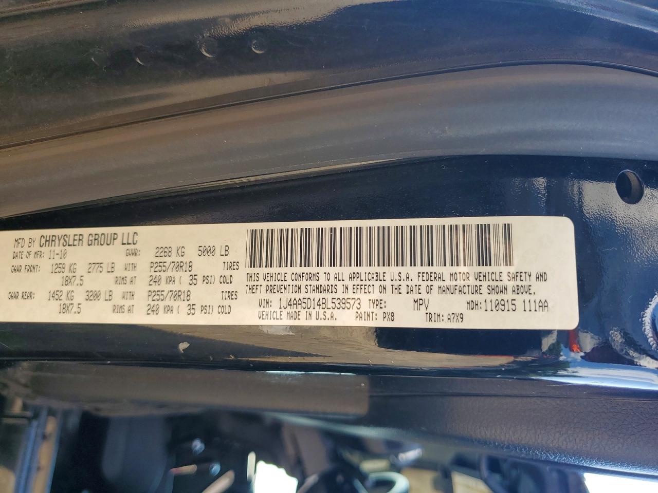 2011 Jeep Wrangler Sahara Black vin: 1J4AA5D14BL539573