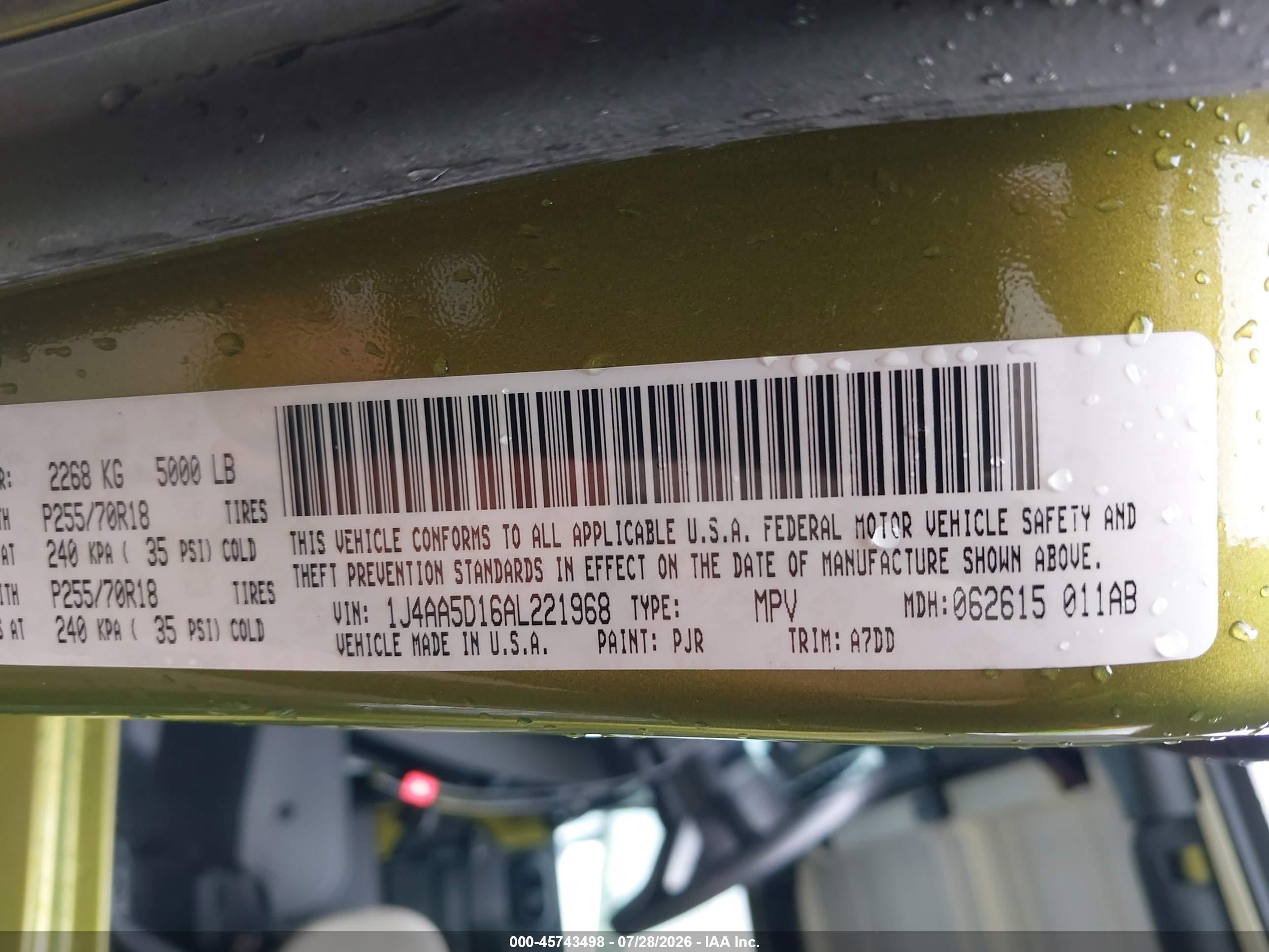 2010 Jeep Wrangler Sahara Зеленый vin: 1J4AA5D16AL221968