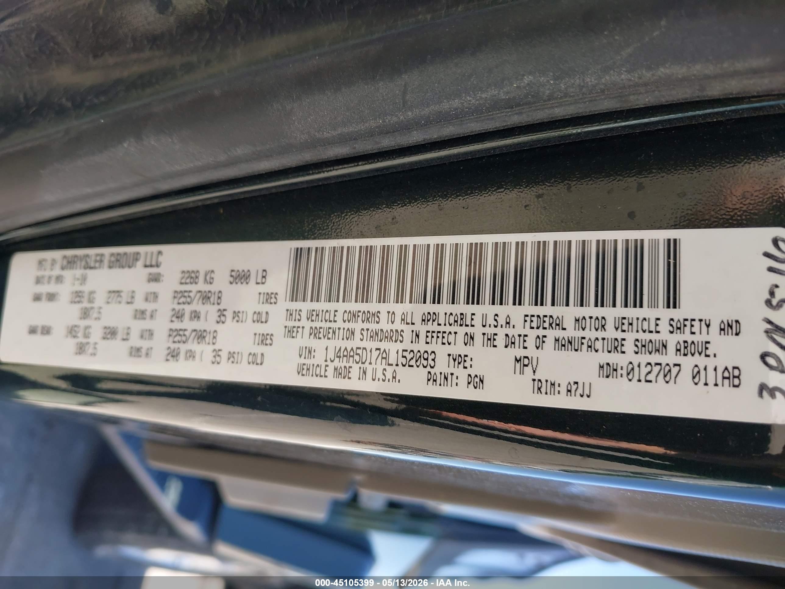 2010 Jeep Wrangler Sahara Green vin: 1J4AA5D17AL152093