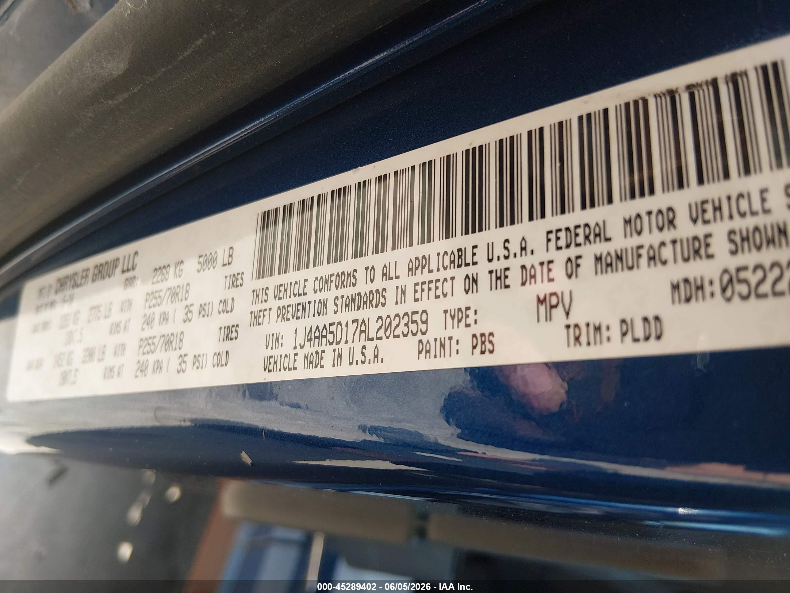 2010 Jeep Wrangler Sahara Blue vin: 1J4AA5D17AL202359