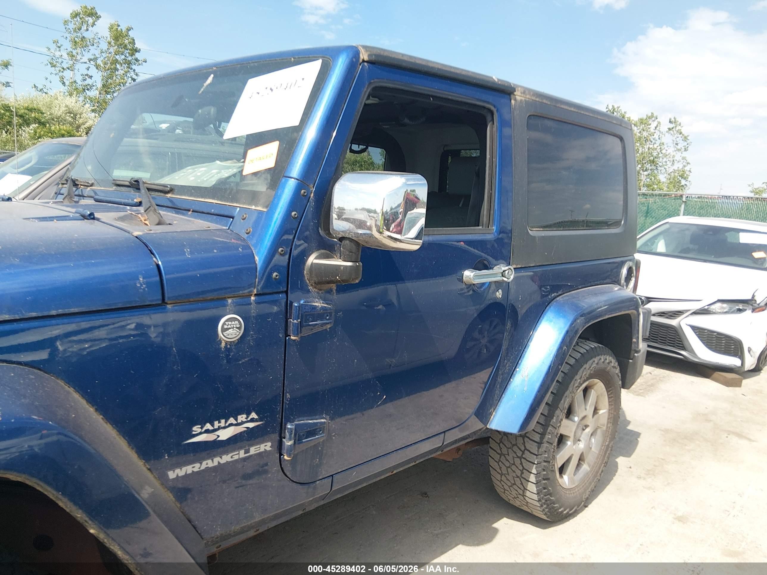 2010 Jeep Wrangler Sahara Blue vin: 1J4AA5D17AL202359
