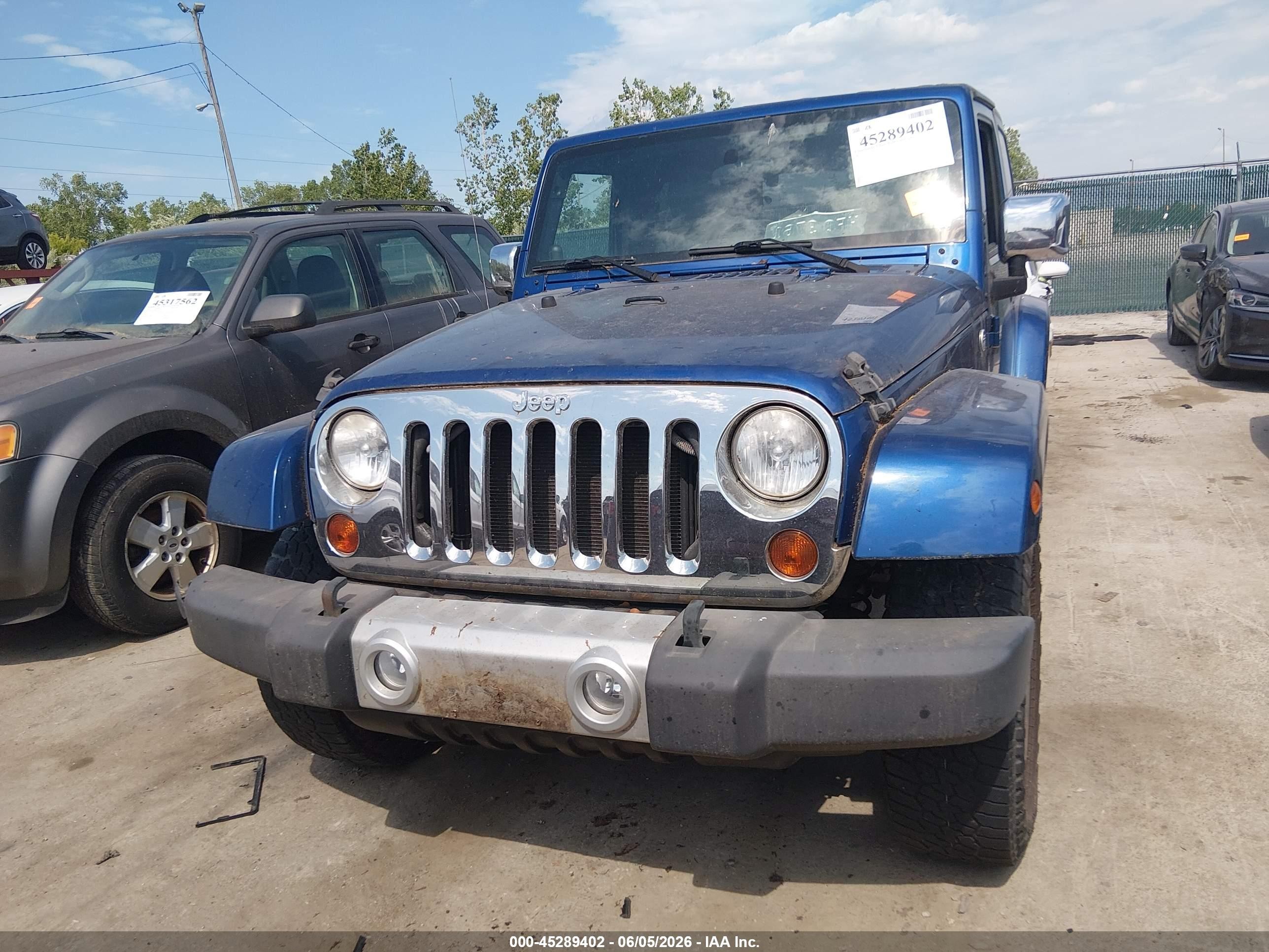 2010 Jeep Wrangler Sahara Blue vin: 1J4AA5D17AL202359