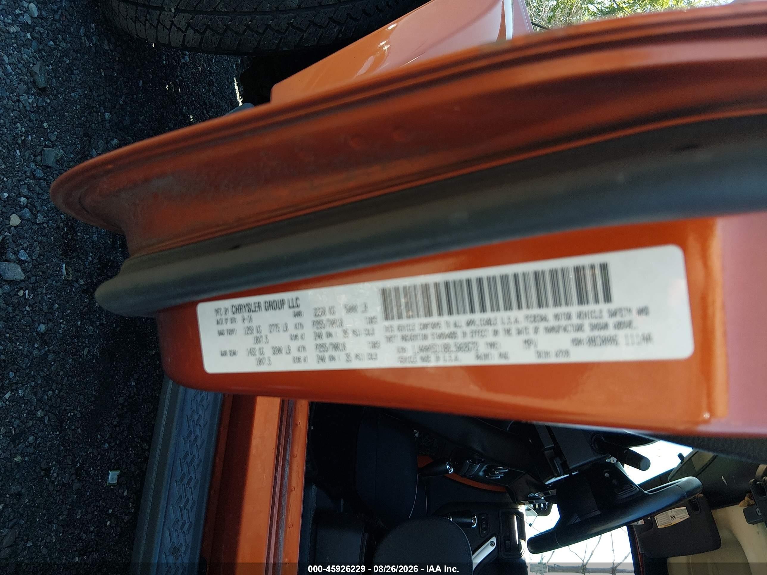 2011 Jeep Wrangler Sahara Orange vin: 1J4AA5D18BL502672