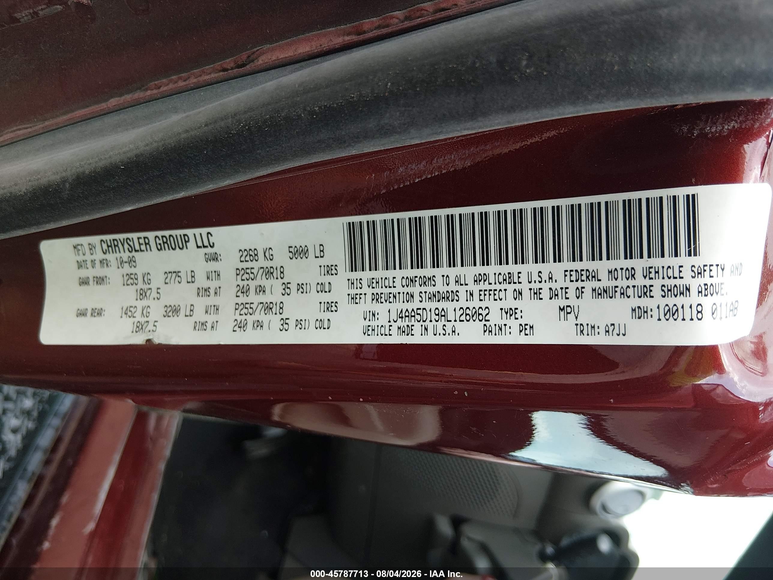 2010 Jeep Wrangler Sahara Maroon vin: 1J4AA5D19AL126062