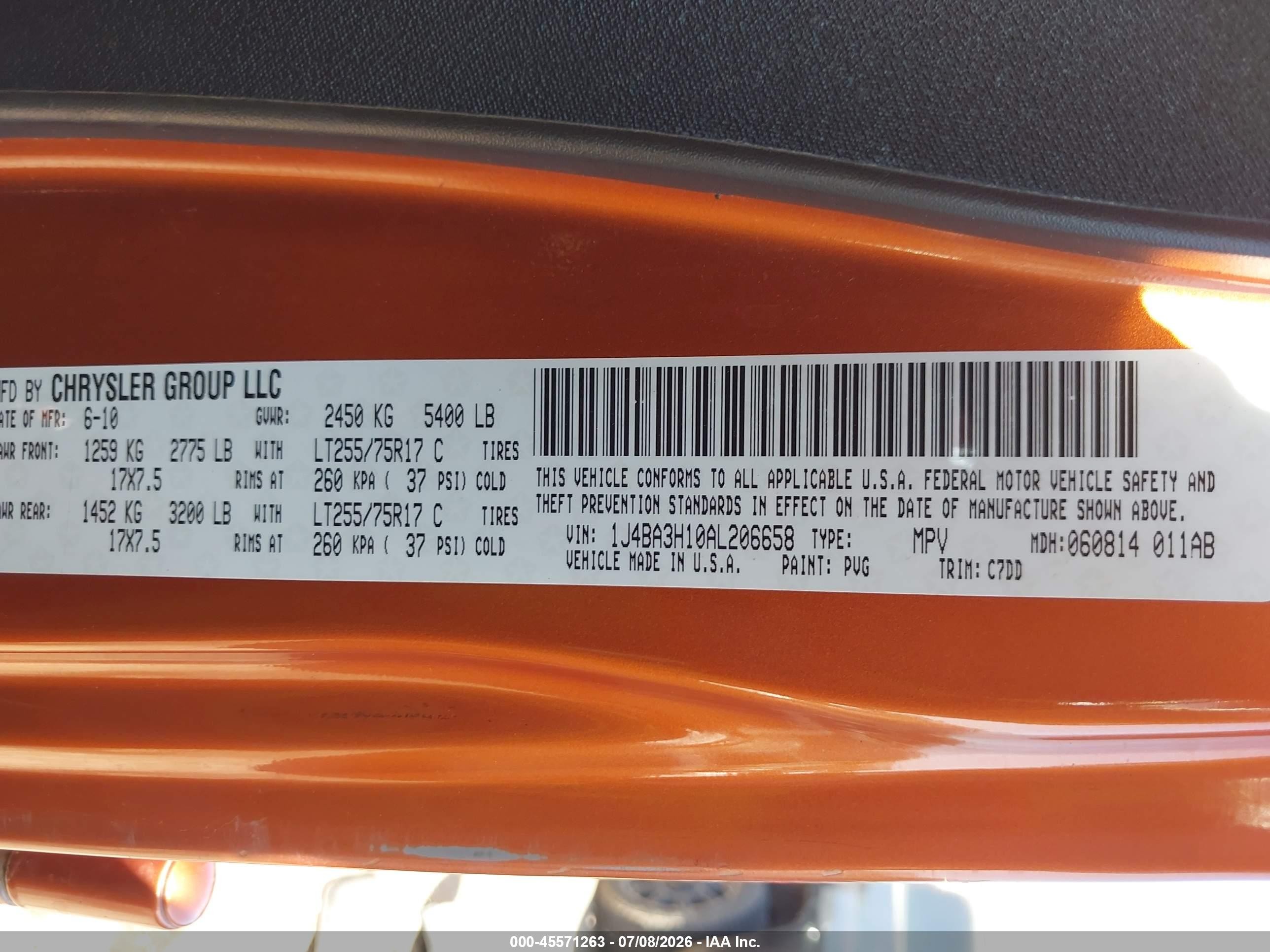 2010 Jeep Wrangler Unlimited Sport Orange vin: 1J4BA3H10AL206658