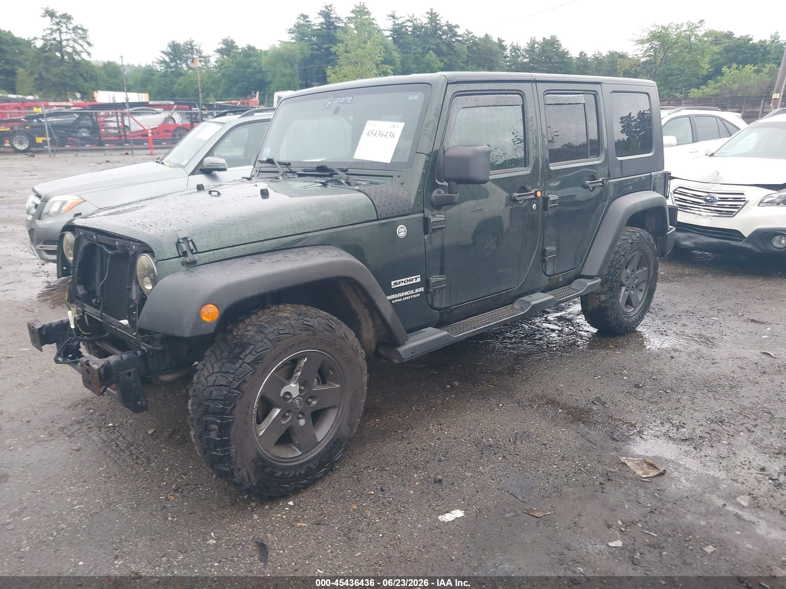 2010 Jeep Wrangler Unlimited Sport Green vin: 1J4BA3H12AL127542