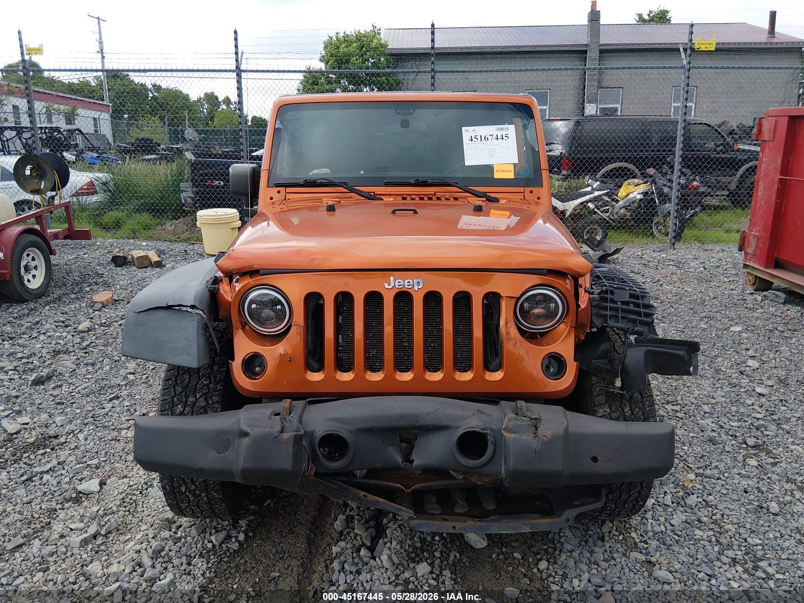 2011 Jeep Wrangler Unlimited Sport Orange vin: 1J4BA3H12BL545956