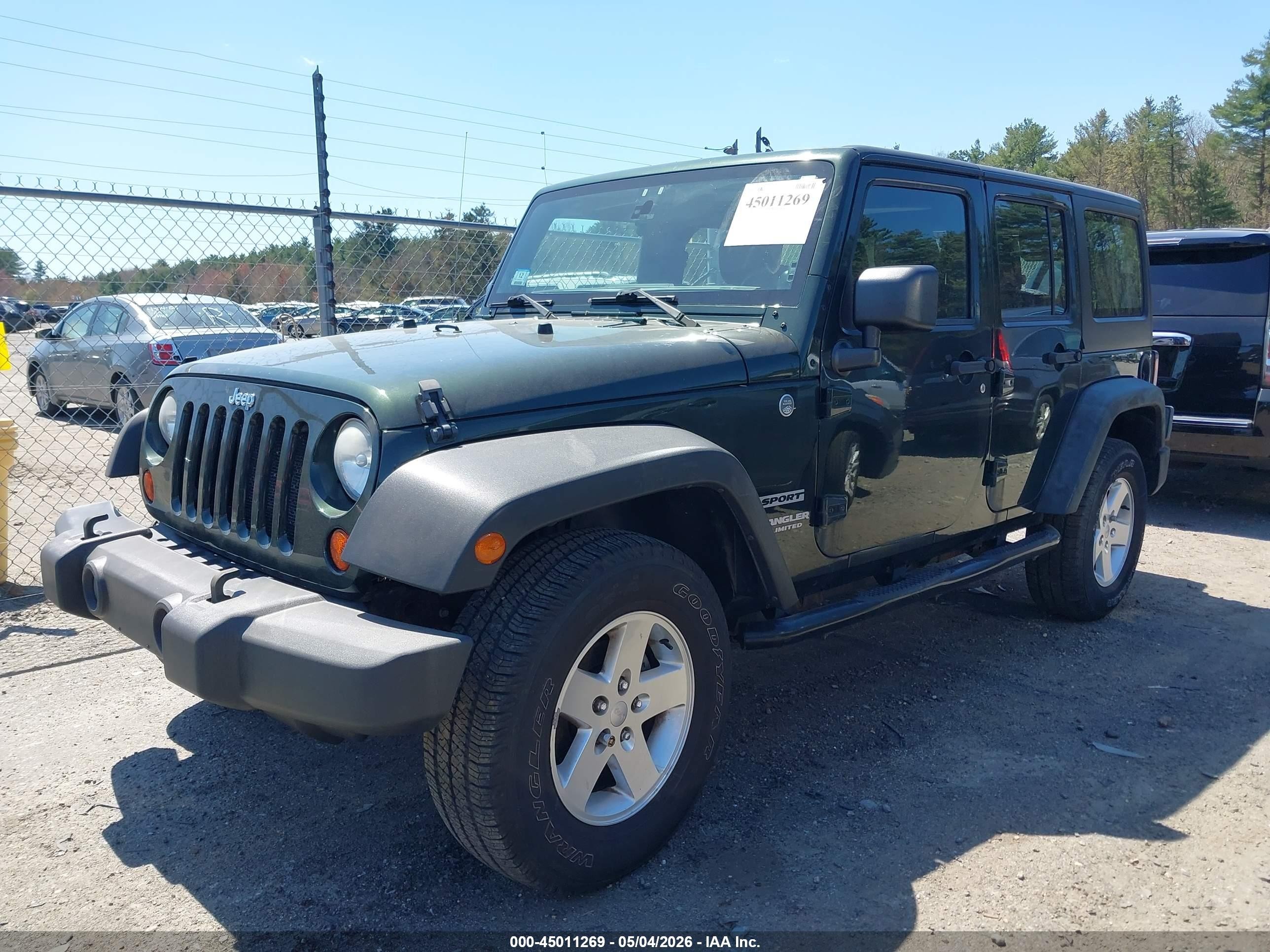 2011 Jeep Wrangler Unlimited Sport Green vin: 1J4BA3H12BL547870