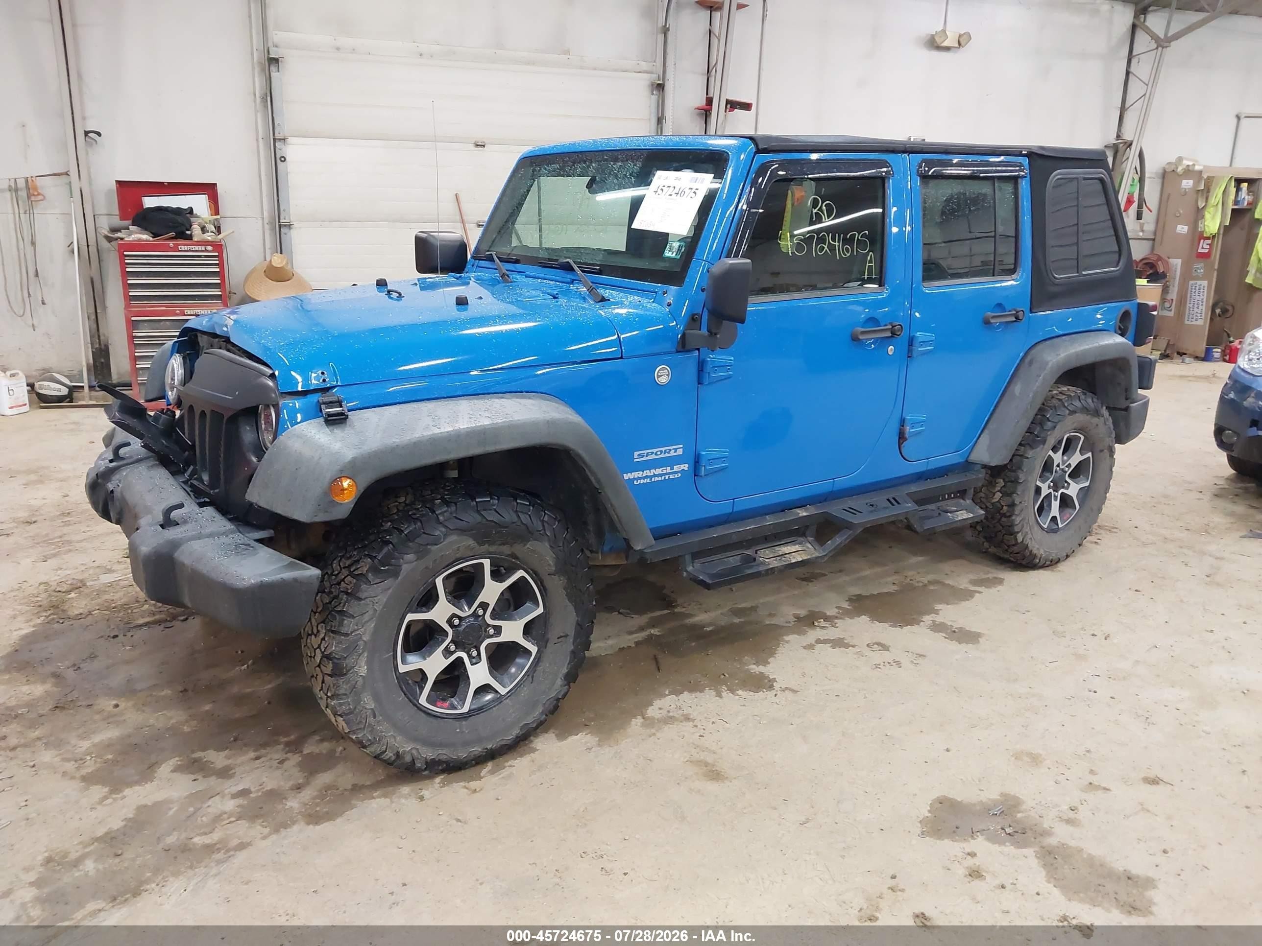 2011 Jeep Wrangler Unlimited Sport Blue vin: 1J4BA3H13BL620163