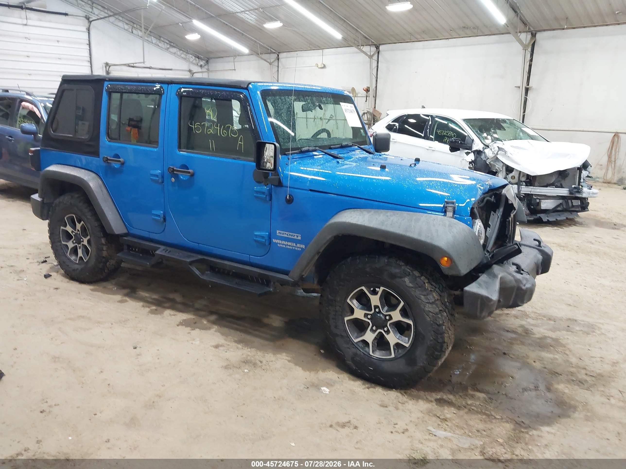 2011 Jeep Wrangler Unlimited Sport Blue vin: 1J4BA3H13BL620163