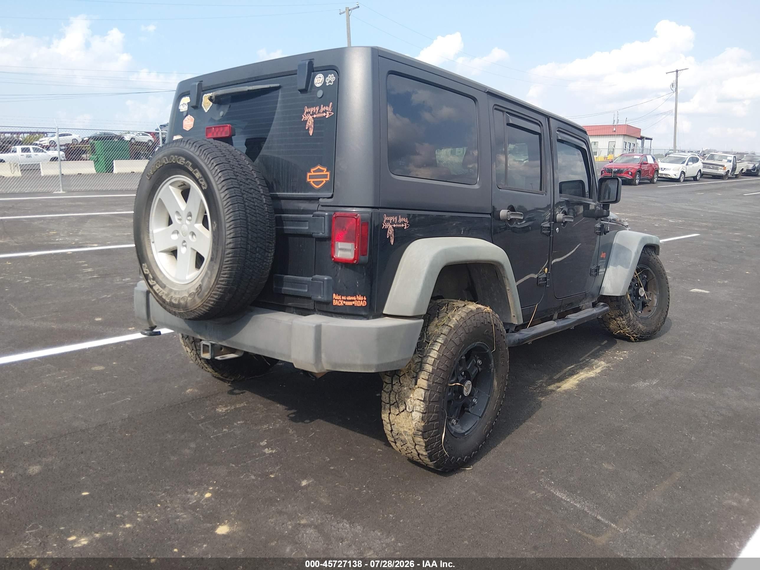 2011 Jeep Wrangler Unlimited Sport Black vin: 1J4BA3H14BL514644