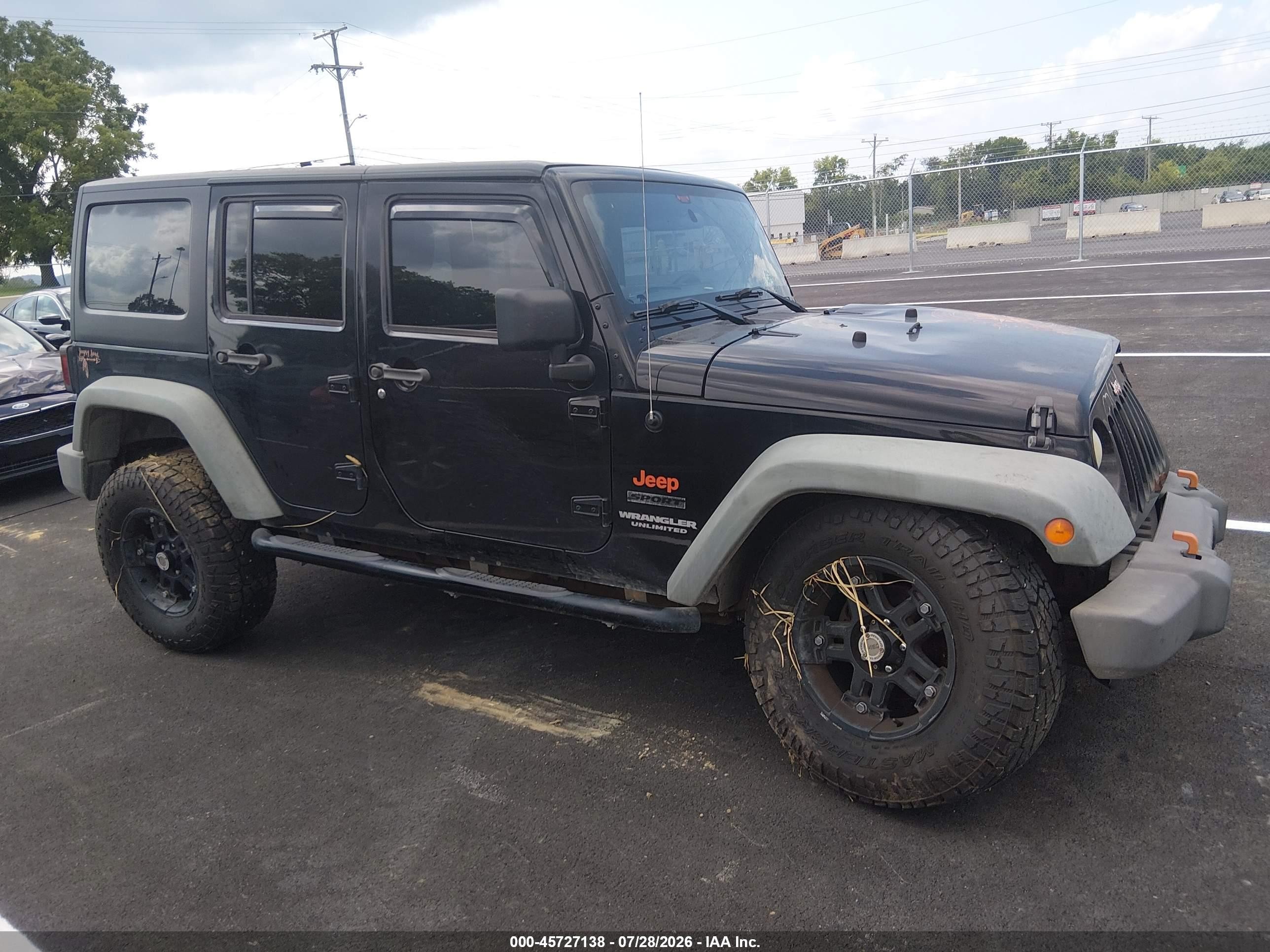 2011 Jeep Wrangler Unlimited Sport Black vin: 1J4BA3H14BL514644
