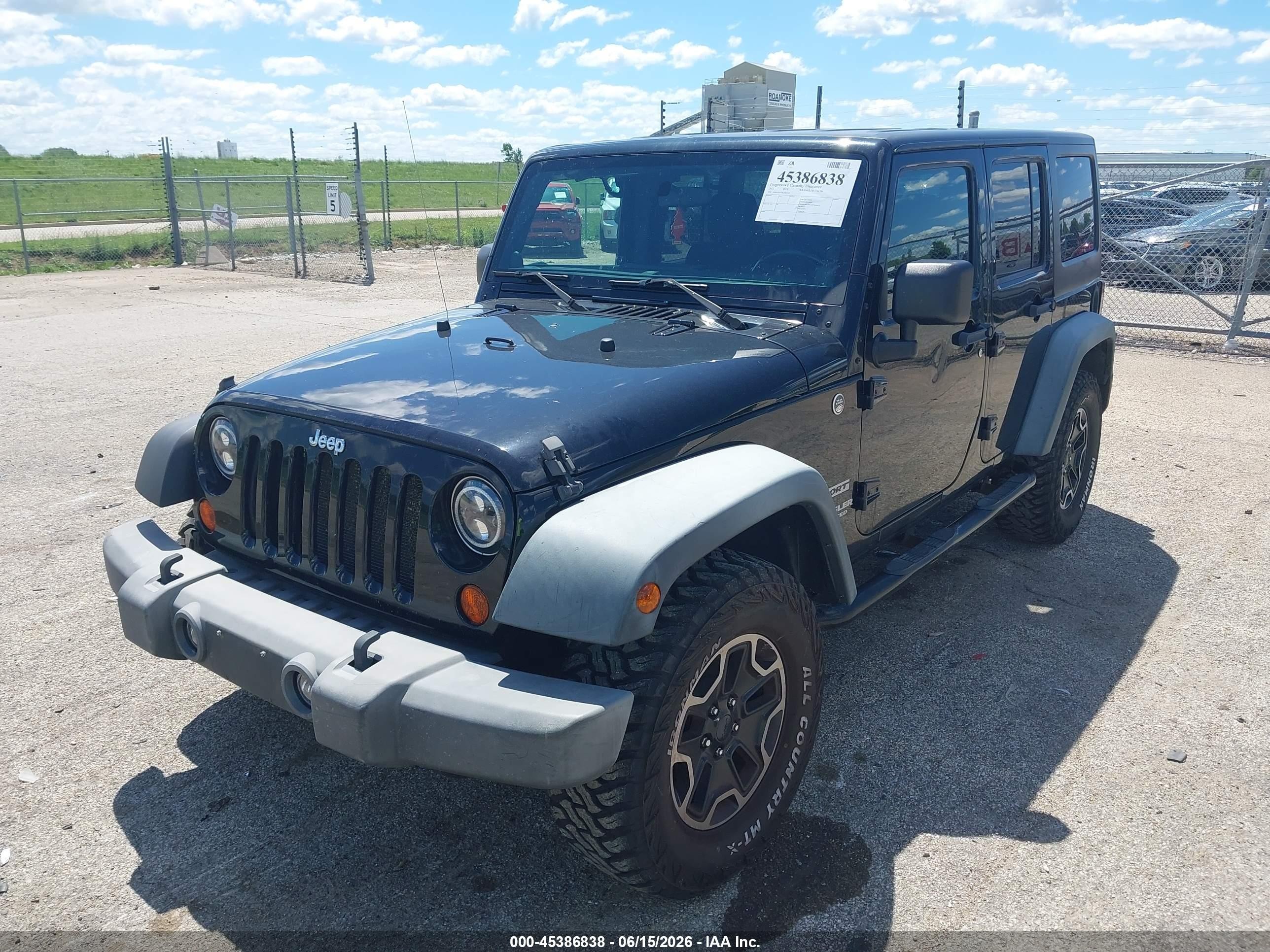 2011 Jeep Wrangler Unlimited Sport Black vin: 1J4BA3H15BL522168
