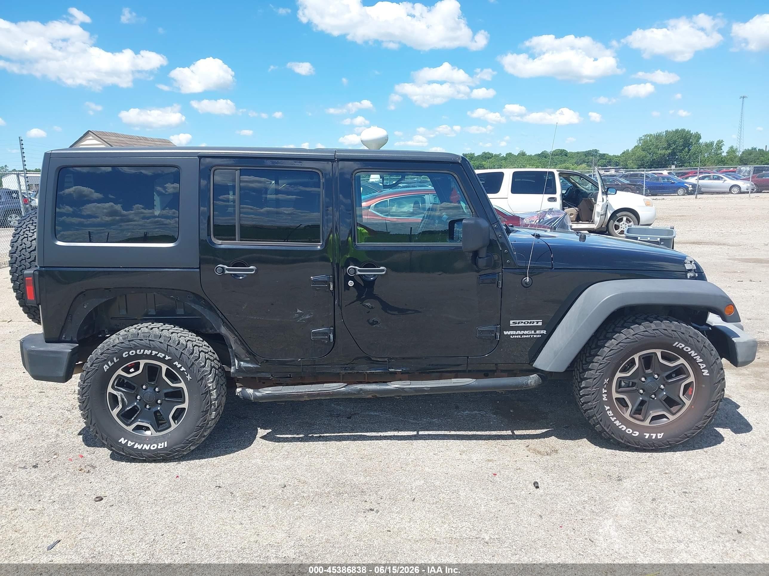 2011 Jeep Wrangler Unlimited Sport Black vin: 1J4BA3H15BL522168