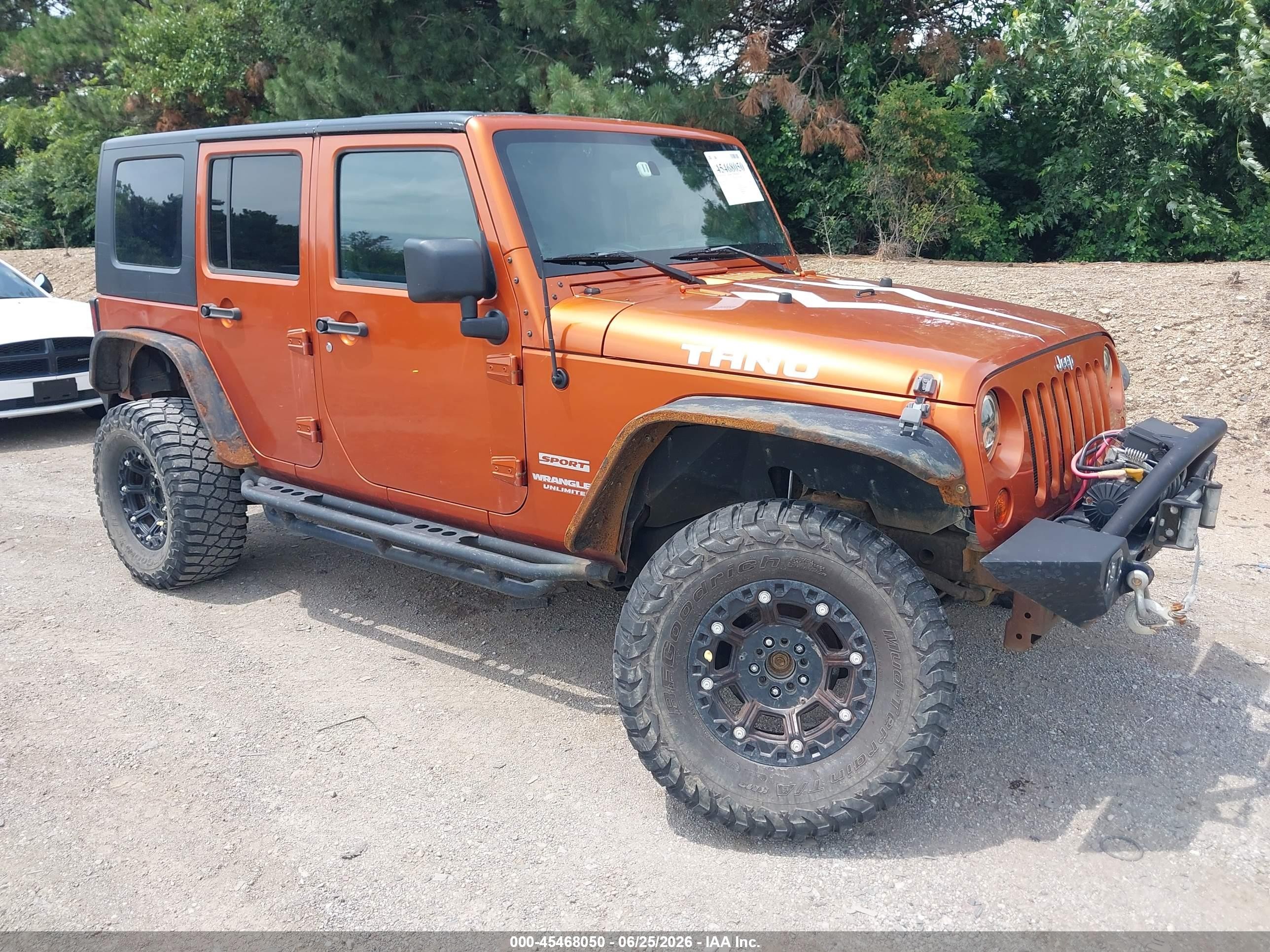 2010 Jeep Wrangler Unlimited Sport Orange vin: 1J4BA3H16AL175285