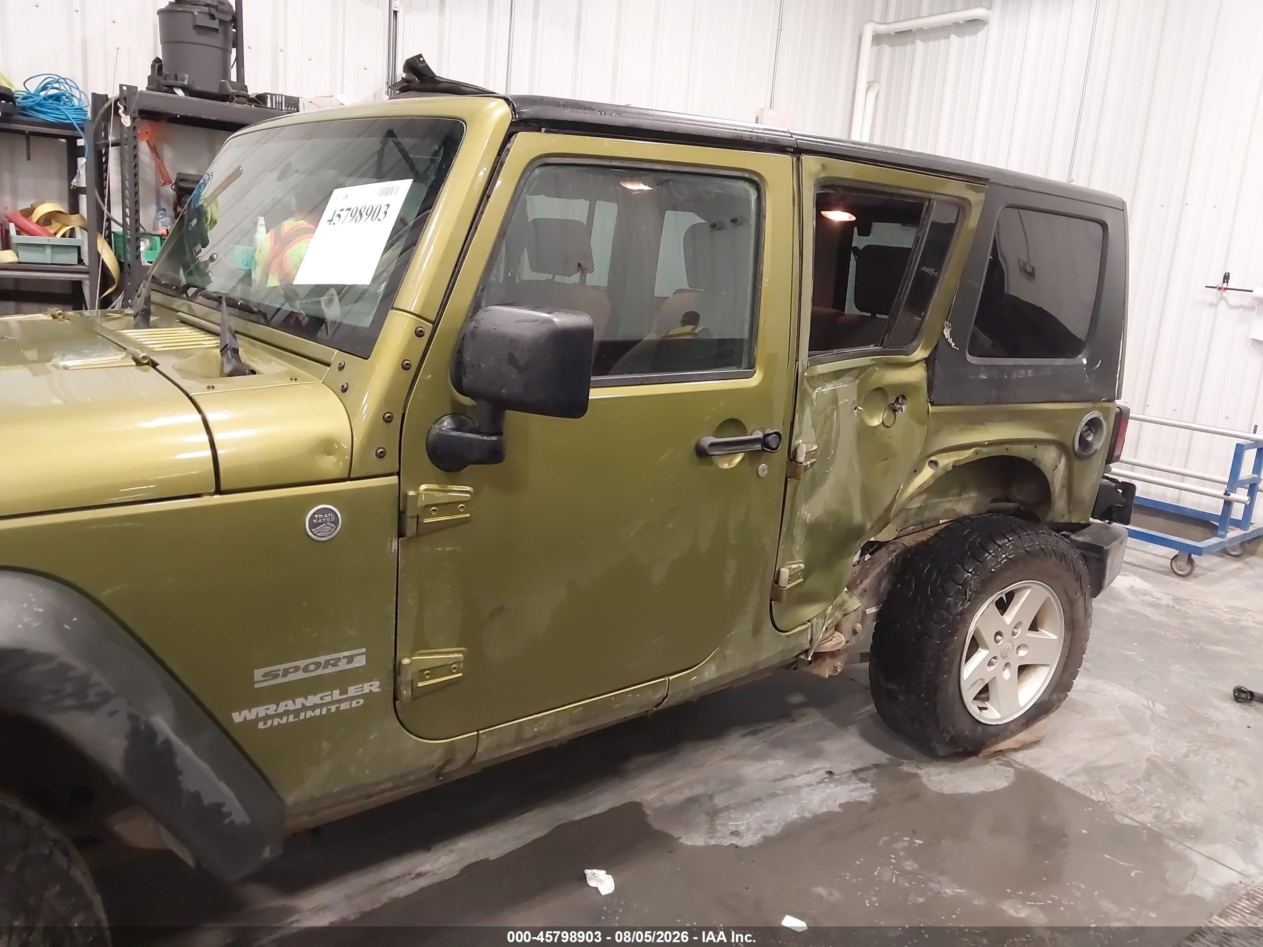 2010 Jeep Wrangler Unlimited Sport Green vin: 1J4BA3H16AL204204