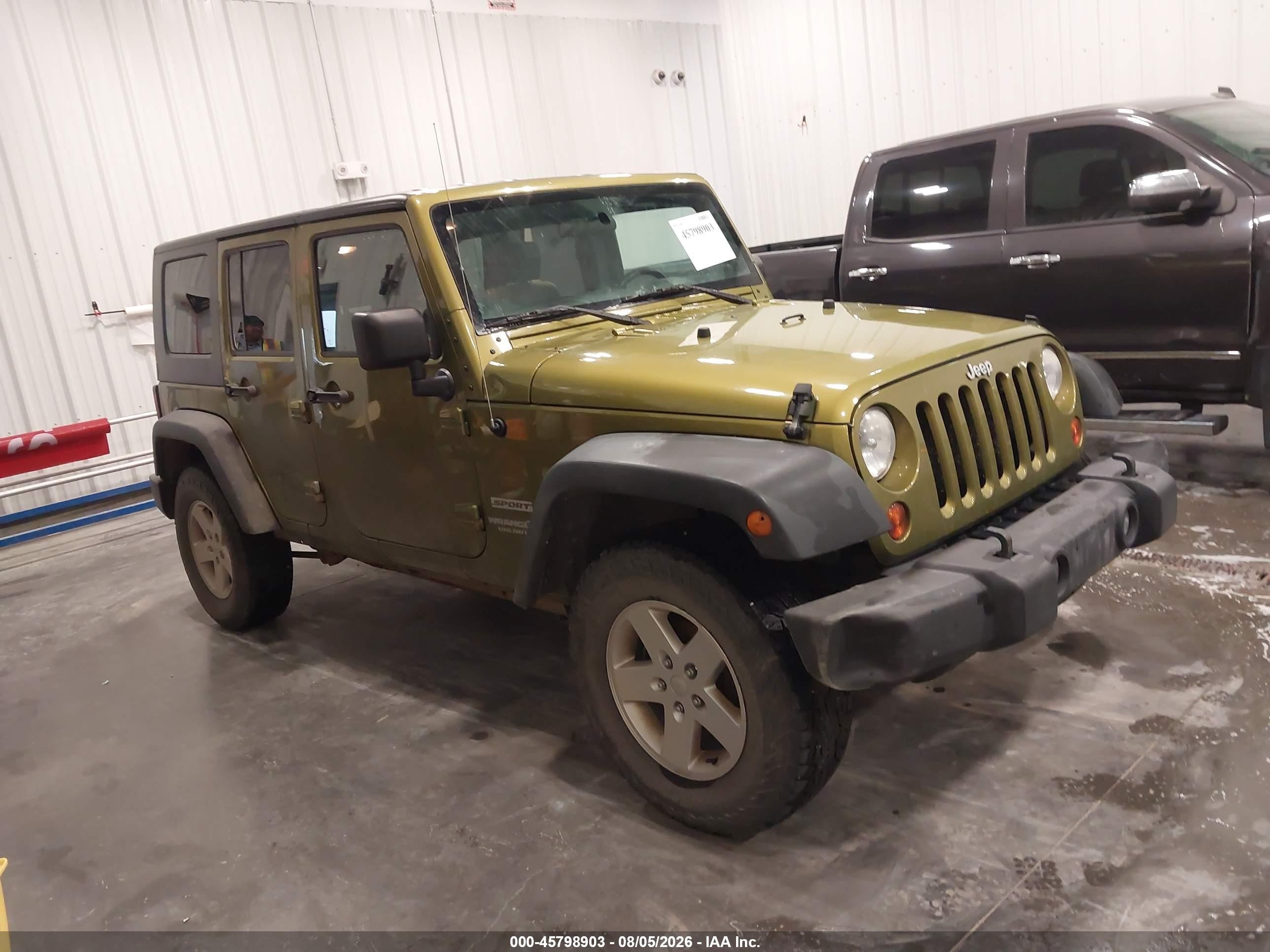 2010 Jeep Wrangler Unlimited Sport Green vin: 1J4BA3H16AL204204
