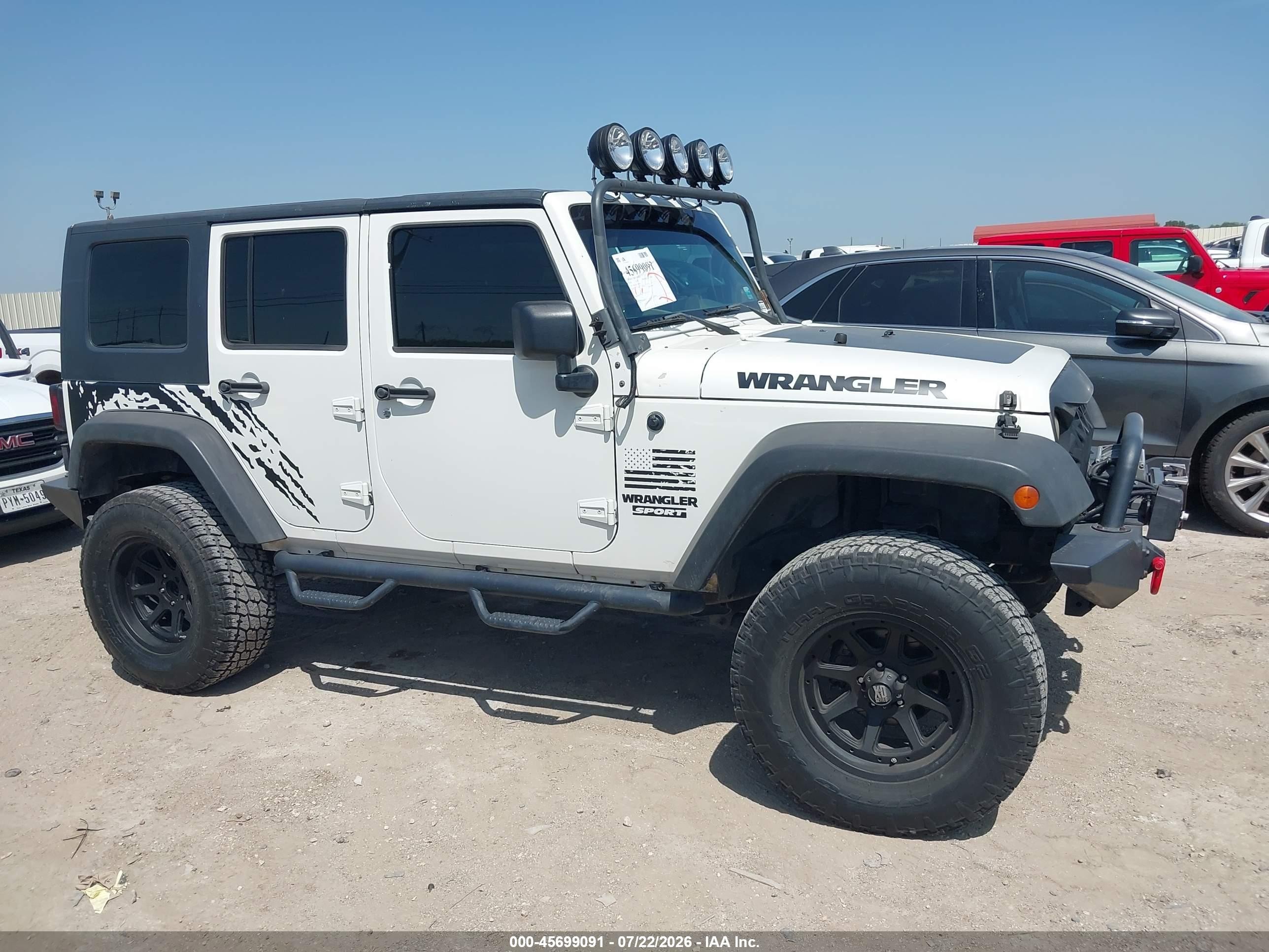 2010 Jeep Wrangler Unlimited Sport White vin: 1J4BA3H17AL105150