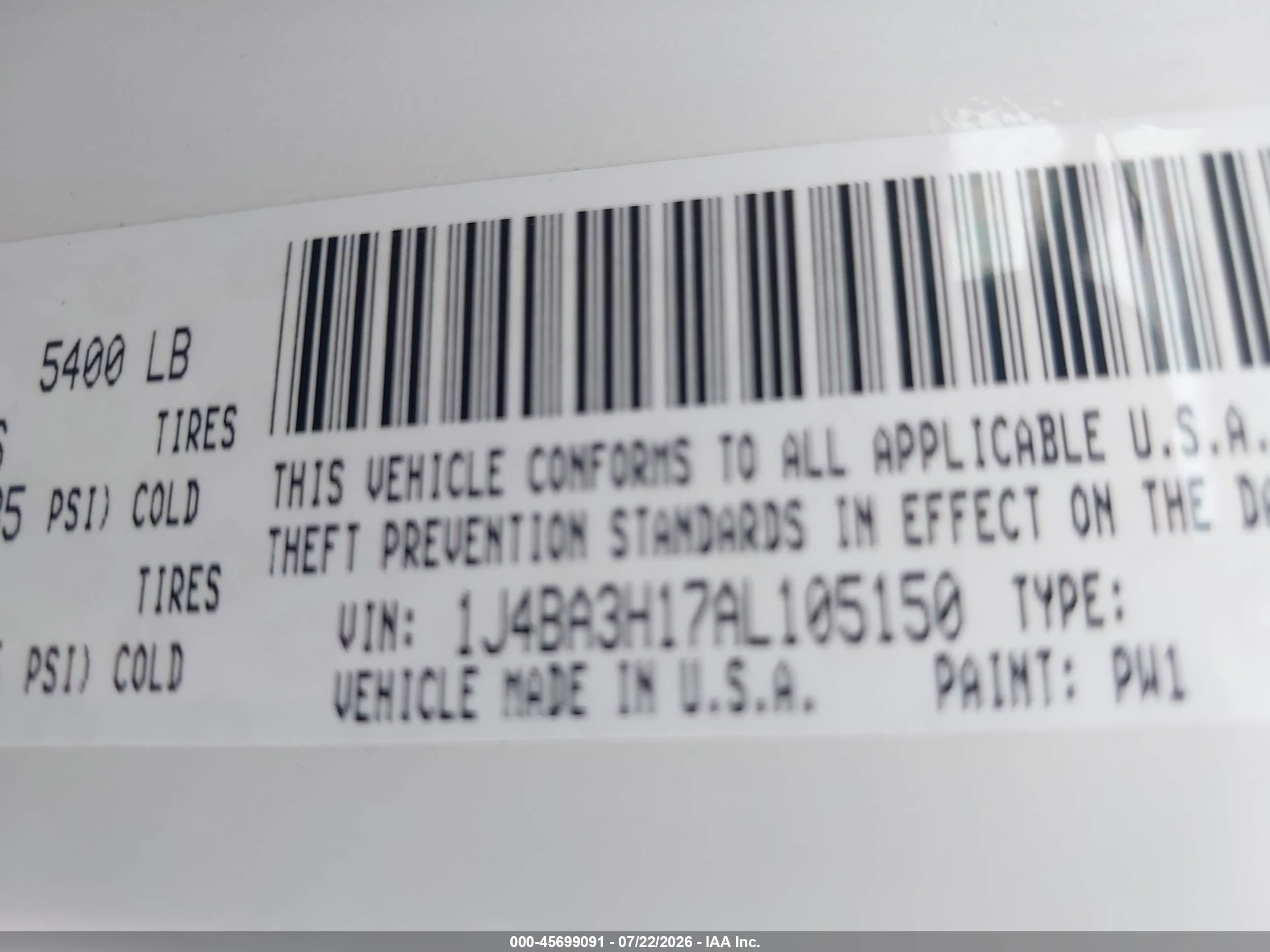 2010 Jeep Wrangler Unlimited Sport White vin: 1J4BA3H17AL105150