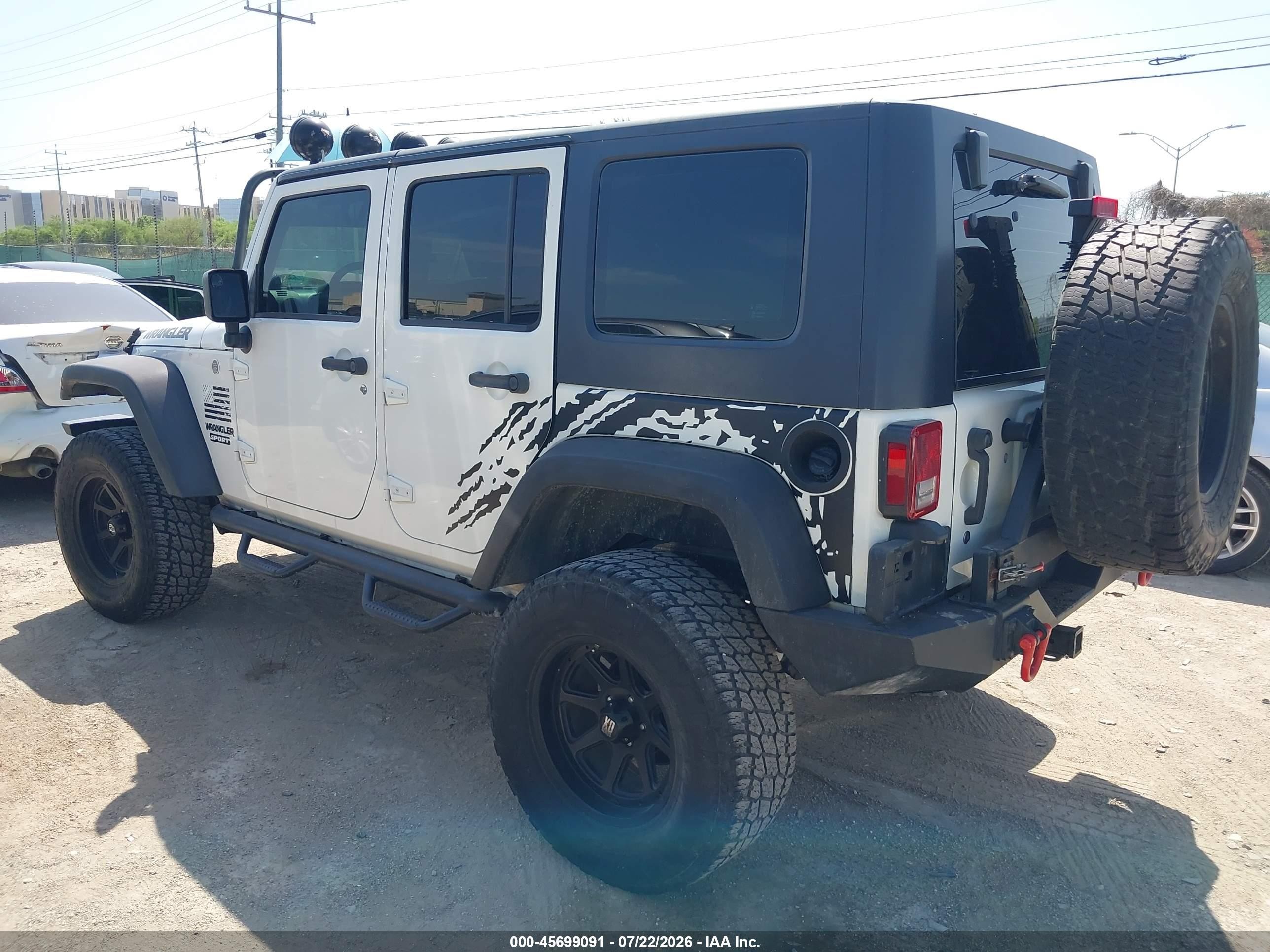 2010 Jeep Wrangler Unlimited Sport White vin: 1J4BA3H17AL105150